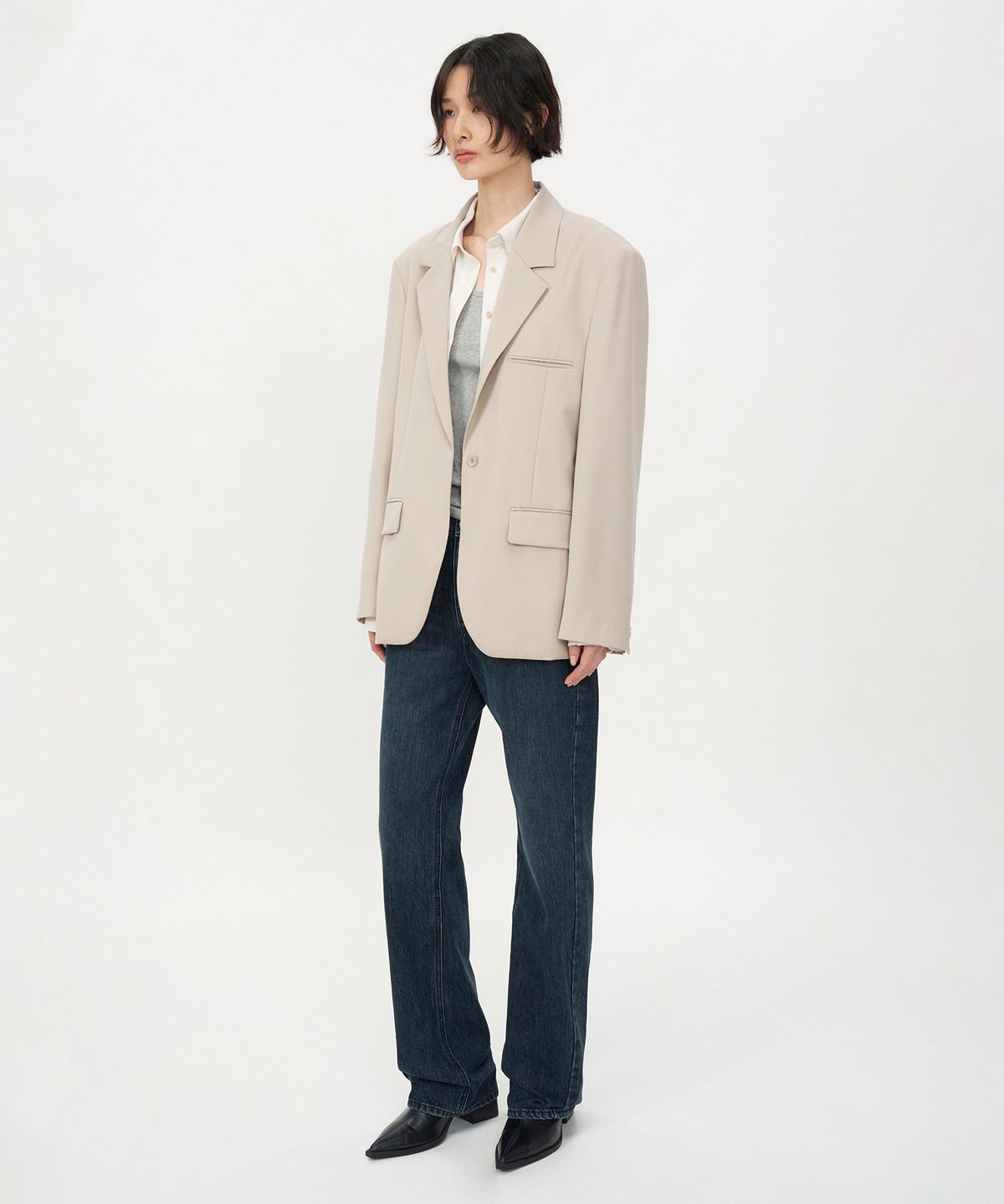 인사일런스 우먼(INSILENCE WOMEN) 디태쳐블 벨트 블레이저 BEIGE