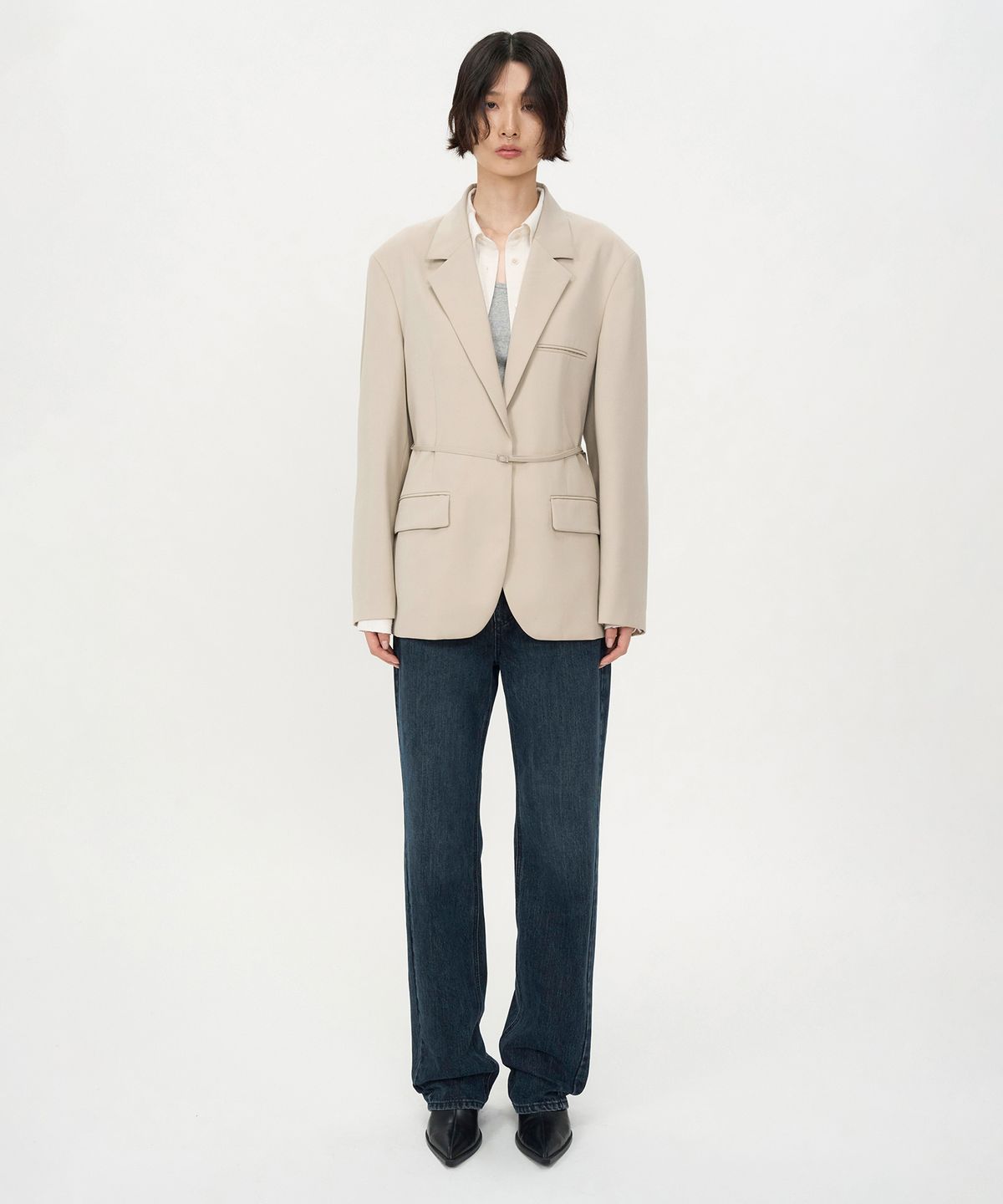 인사일런스 우먼(INSILENCE WOMEN) 디태쳐블 벨트 블레이저 BEIGE