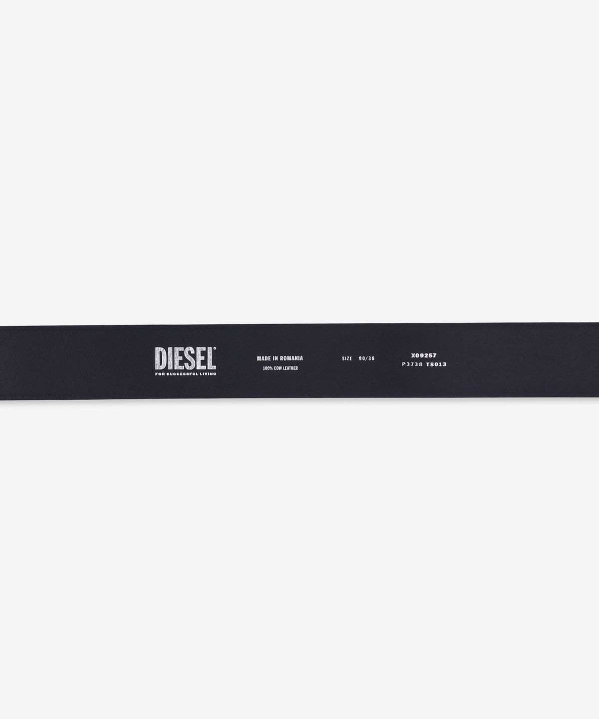 디젤(DIESEL) 오발 D 로고 B 1DR 스크래치 벨트 - 블랙 / X09257P3738T8013