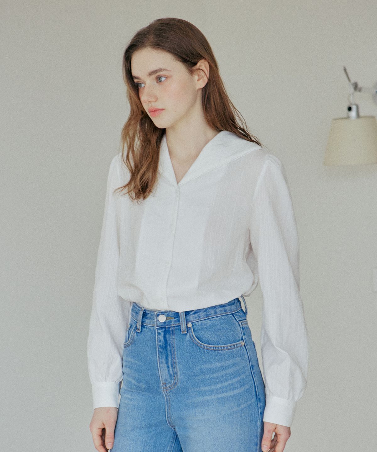 엽페(YUPPE) LACE COLLAR SHIRT_WHITE