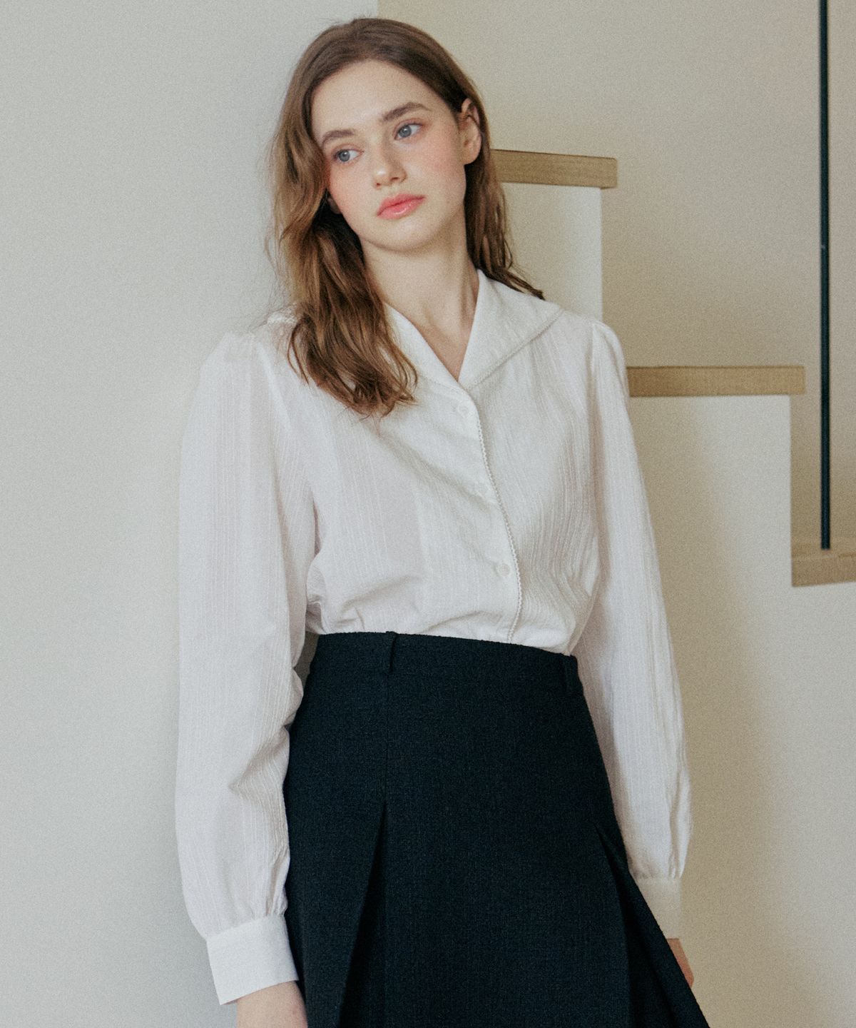엽페(YUPPE) LACE COLLAR SHIRT_WHITE
