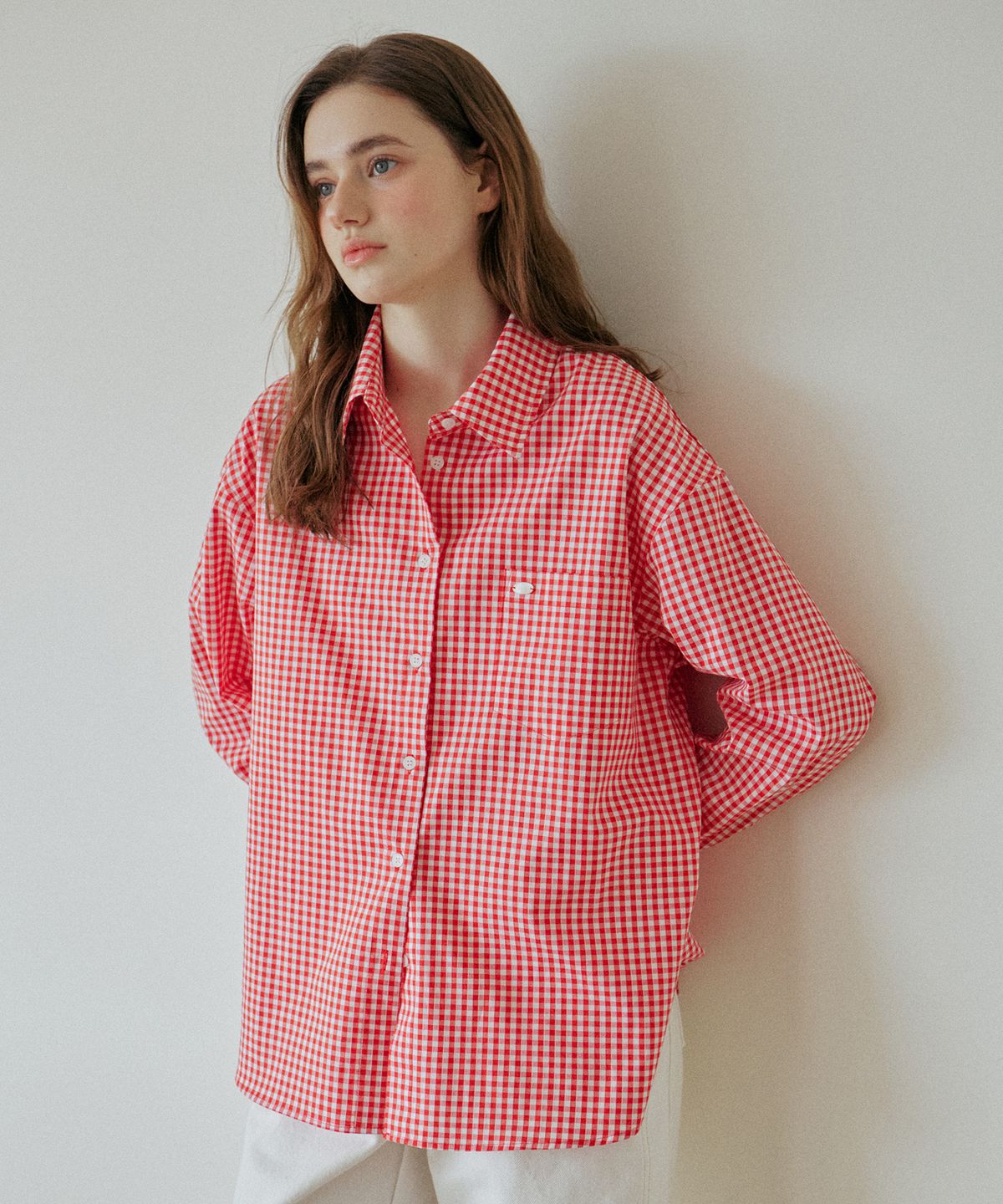 엽페(YUPPE) GINGHAM CHECK SHIRT_RED
