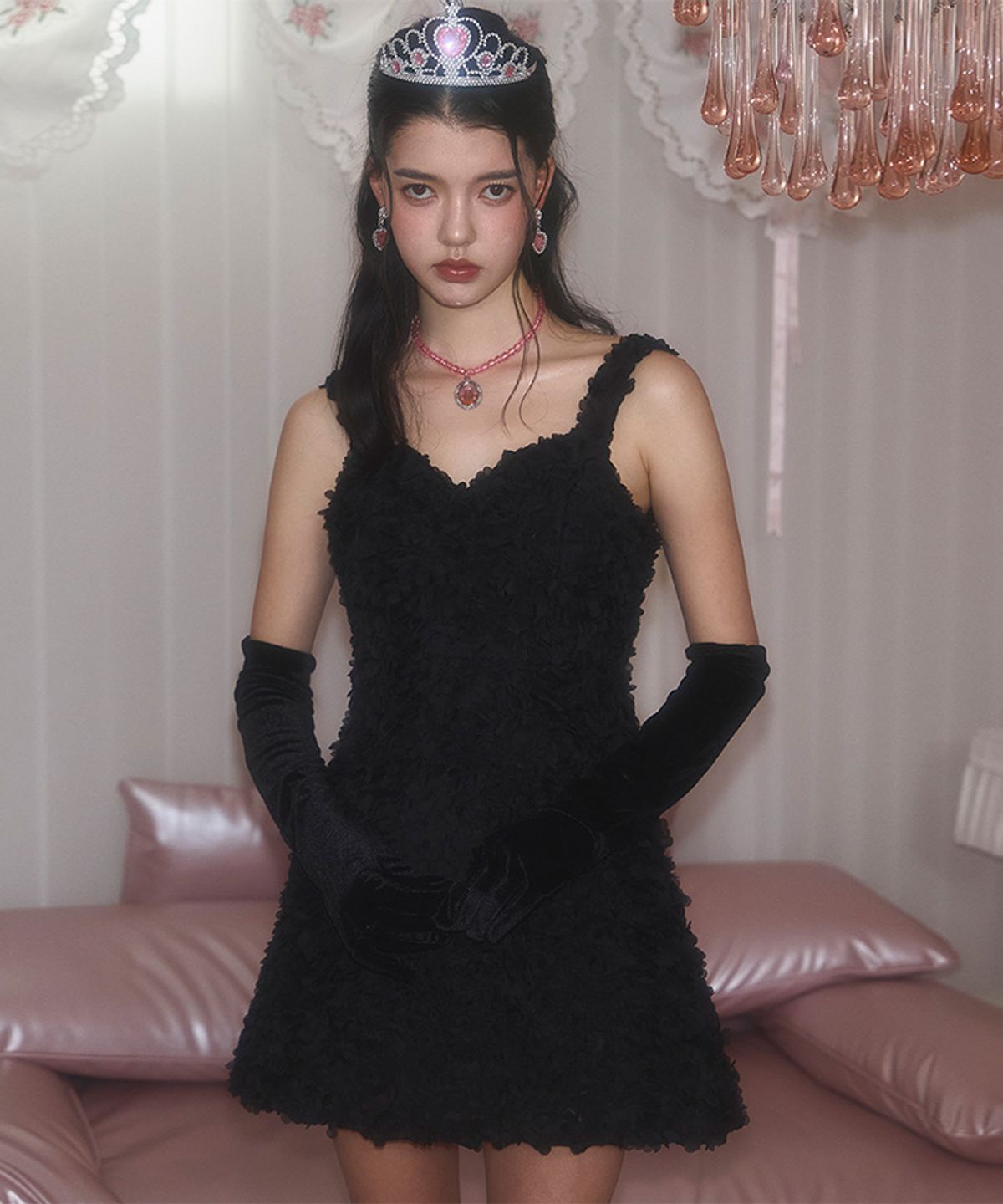 로제프란츠(ROSEFRANTZ) Plump Flower Mini Dress [Black]