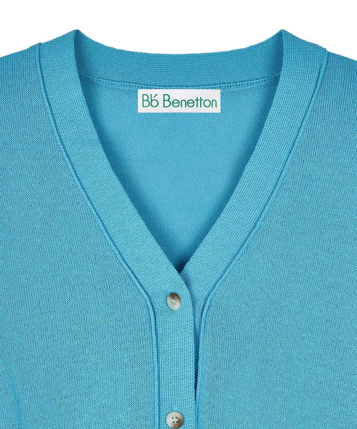 비플랫 베네통(Bb' BENETTON) 스프링 브이넥 니트 가디건 (Turquoise Blue)