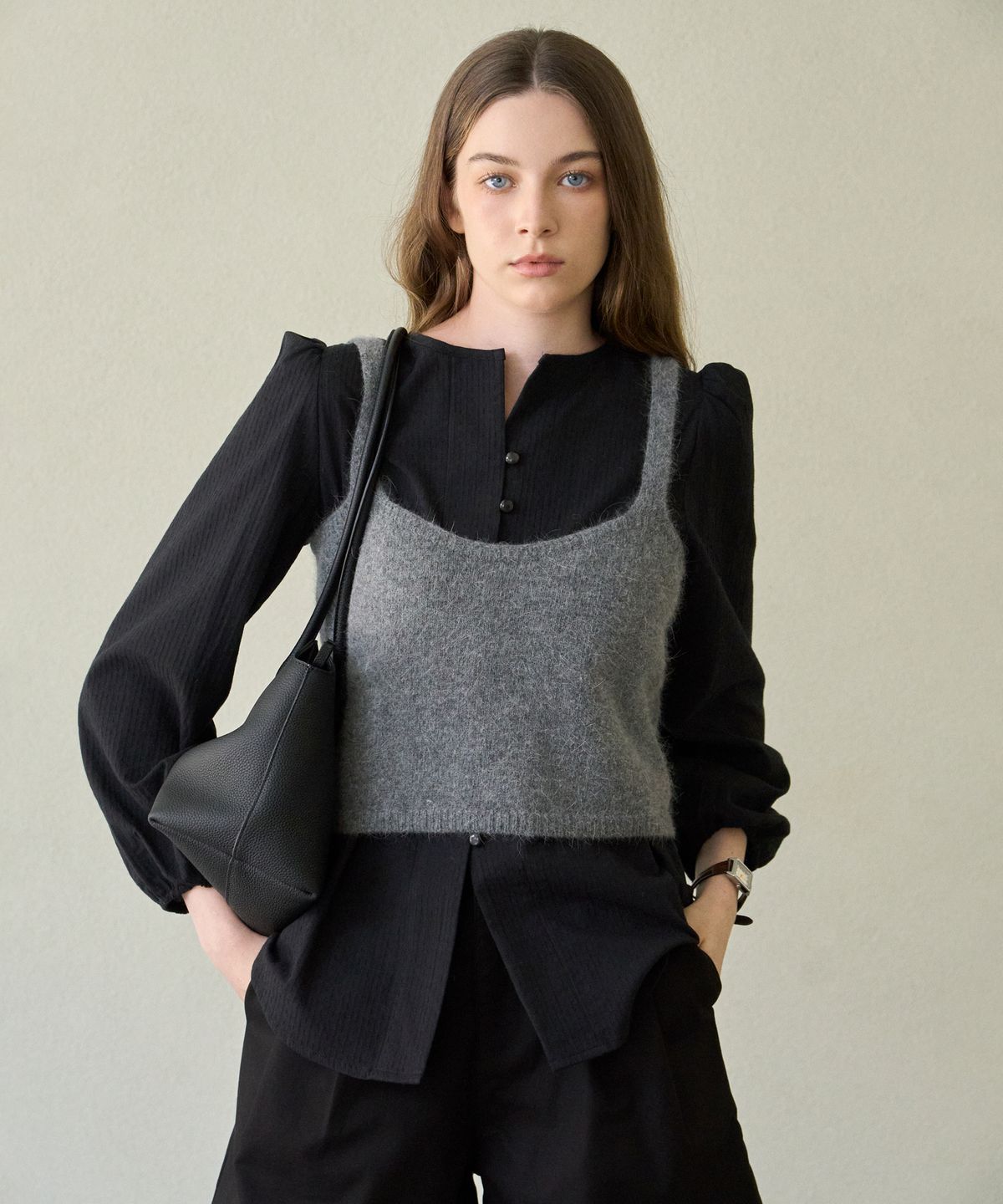엘리오티(ELLIOTI) Lace Puff Blouse_3Color