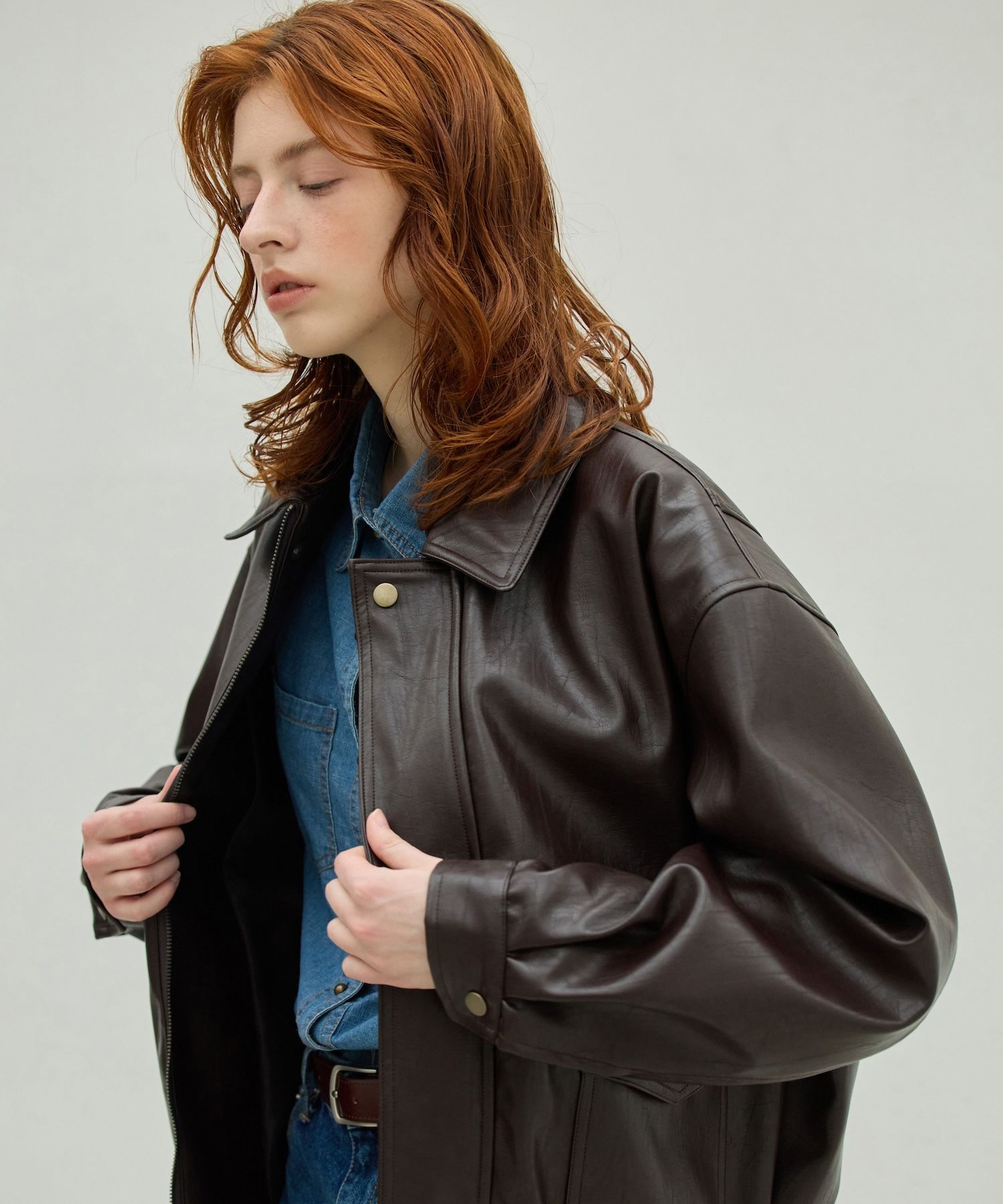 MUSINSA | ELLIOTI Leather Blouson Jacket_2Color
