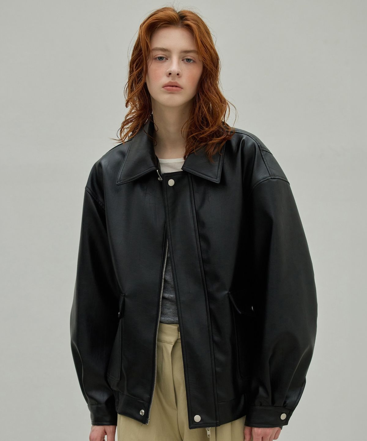 엘리오티(ELLIOTI) Leather Blouson Jacket_2Color