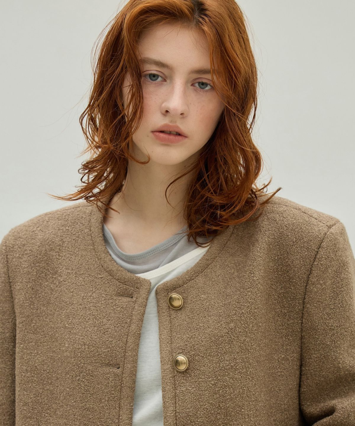 엘리오티(ELLIOTI) Wool Boucle Tweed Jacket_3Color