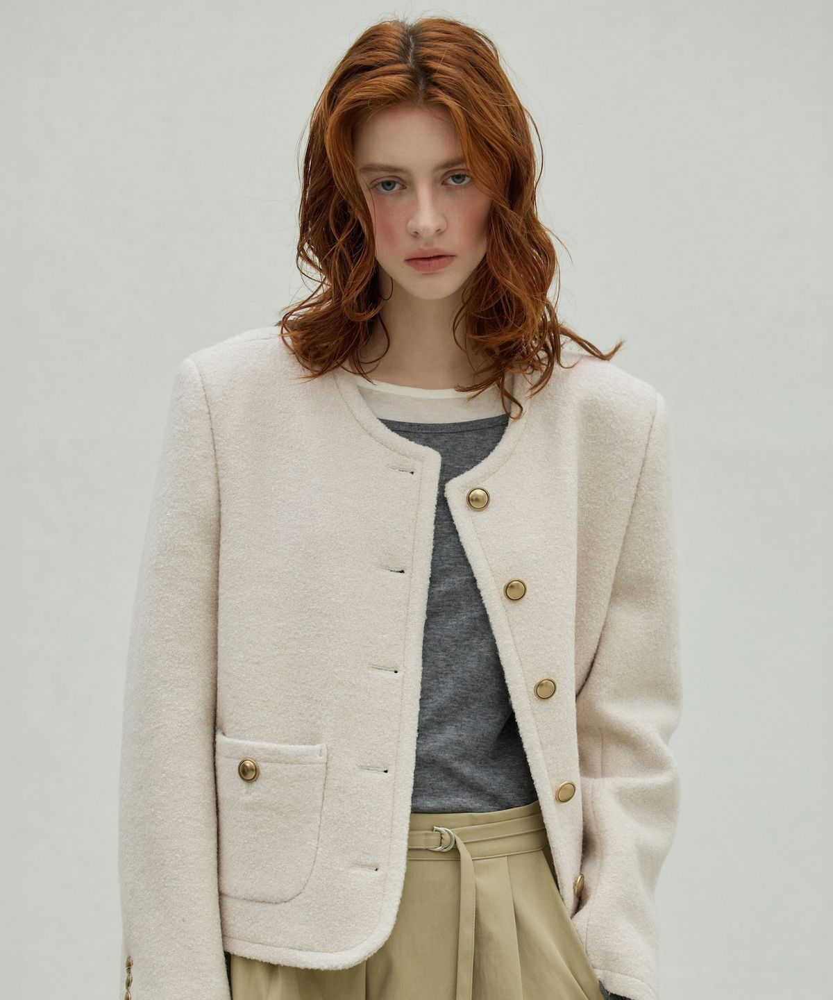 엘리오티(ELLIOTI) Wool Boucle Tweed Jacket_3Color