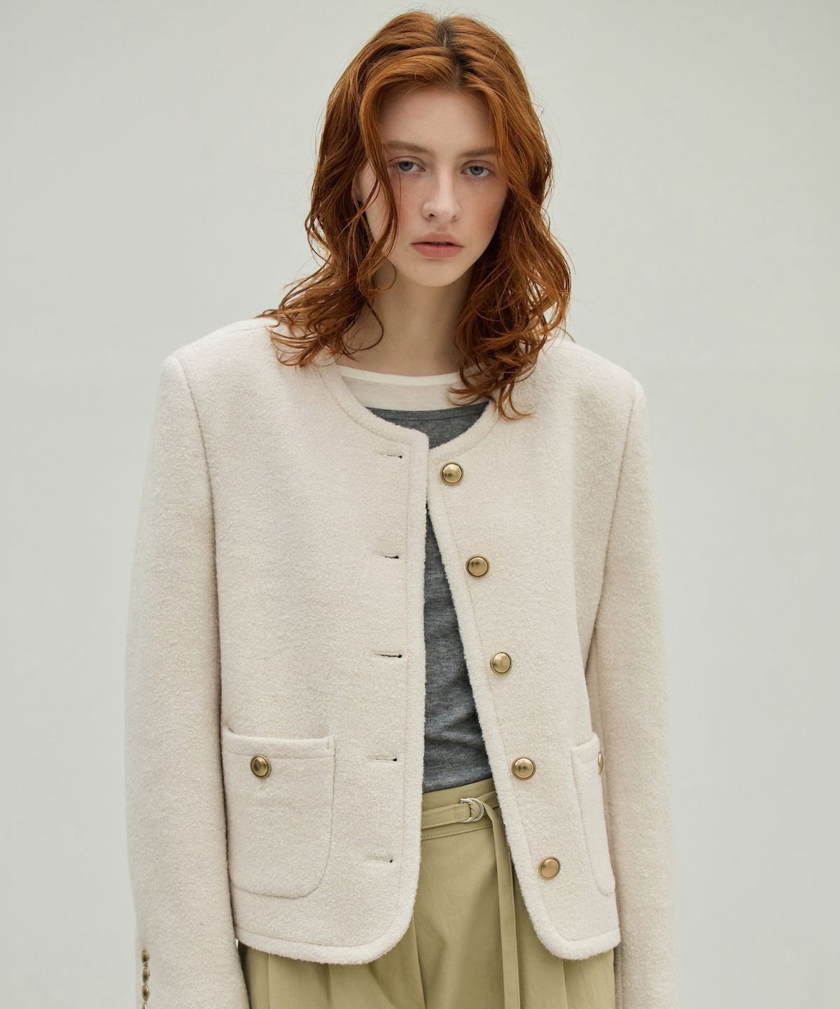 엘리오티(ELLIOTI) Wool Boucle Tweed Jacket_3Color