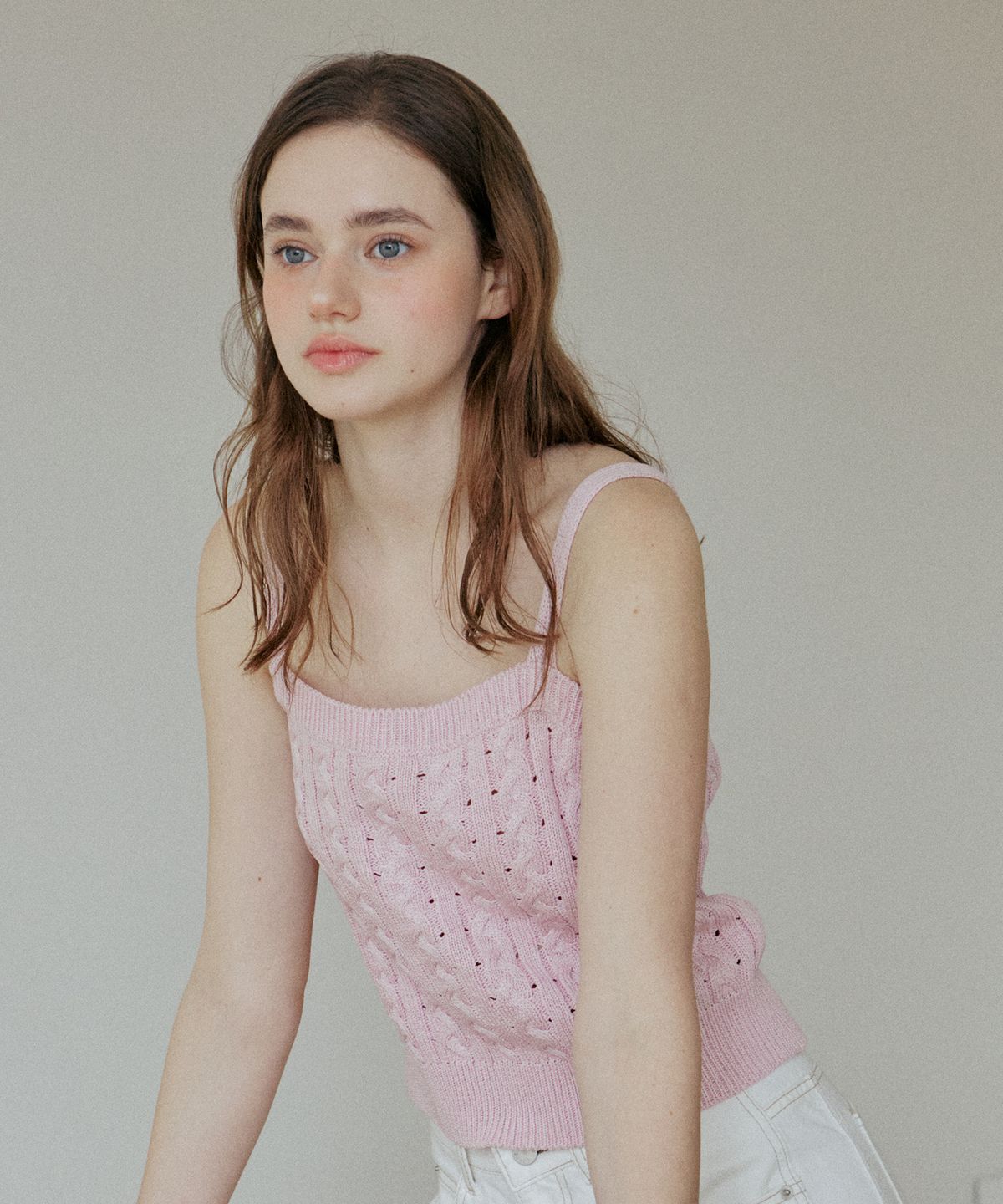 엽페(YUPPE) LACE RIBBON SLEEVELESS_PINK