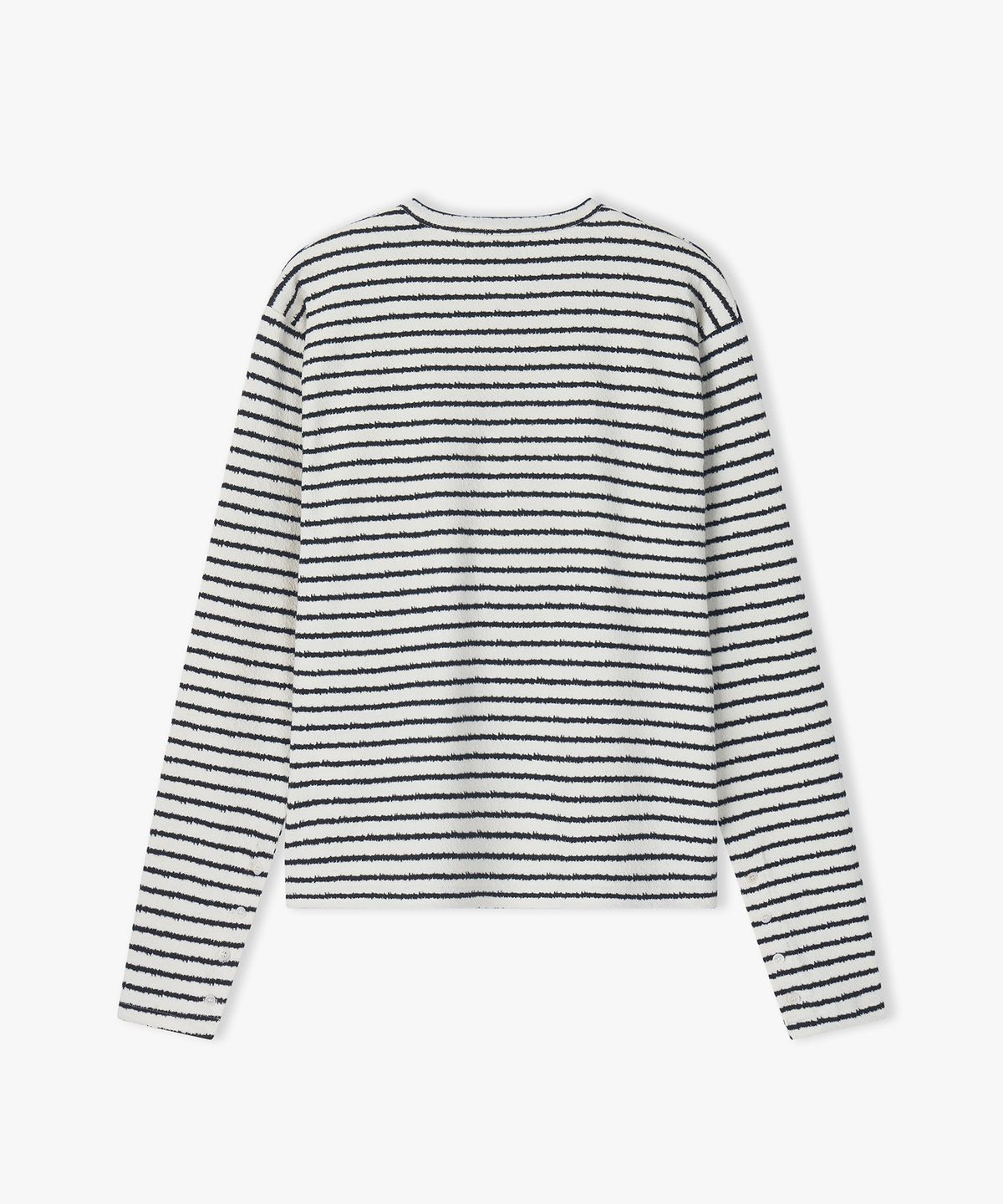 플로즈룸(FLAWSROOM) Stripe Noise Henleyneck BLACK