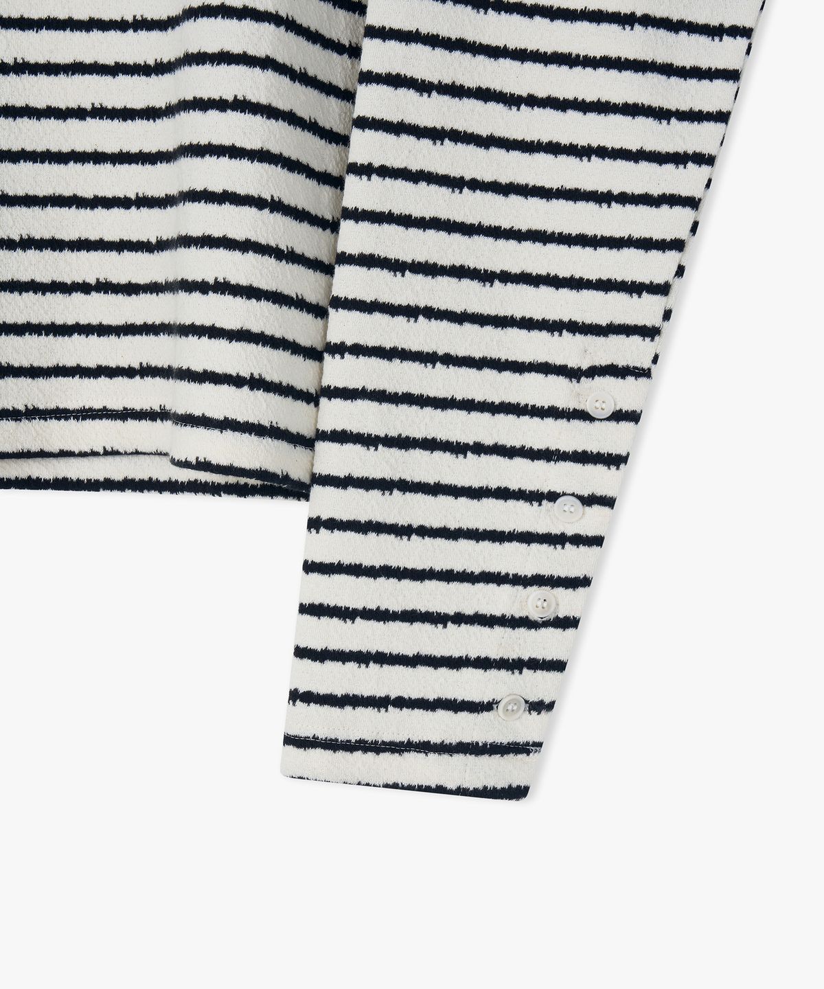 플로즈룸(FLAWSROOM) Stripe Noise Henleyneck BLACK
