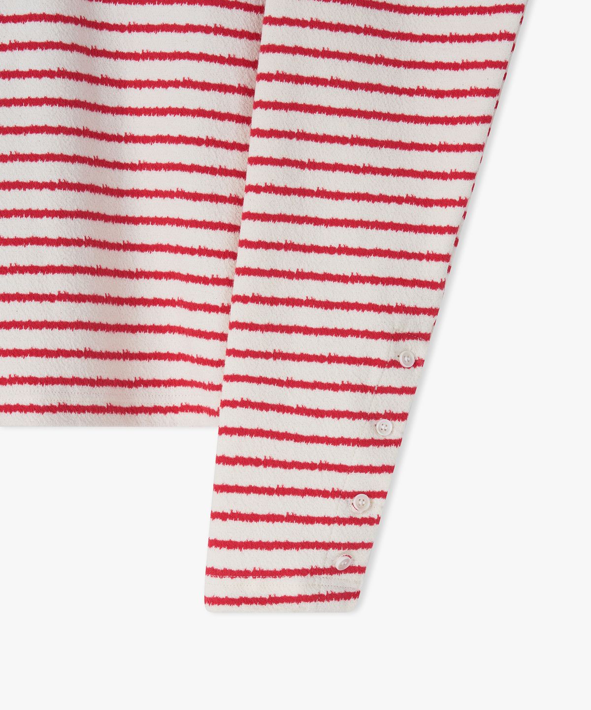 플로즈룸(FLAWSROOM) Stripe Noise Henleyneck RED