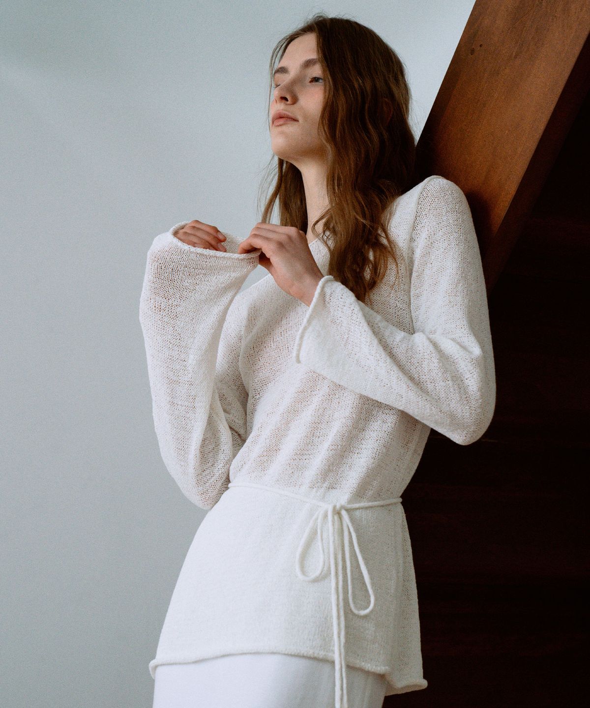 라메레이(LAMEREI) Cotton Linen Boat Neck Knit Top[LMBFSP25KN266]-2color