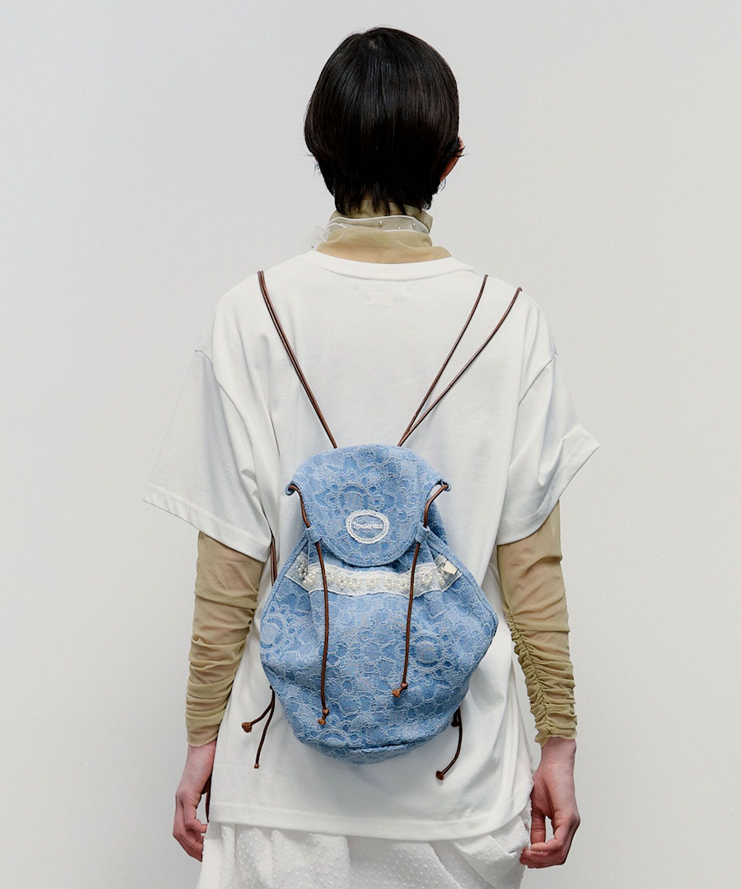 【韓国 typeservice】Pearl Trim Denim Bag [Blue] MUSINSA | TYPESERVICE Pearl Trim Denim Bag [Blue]