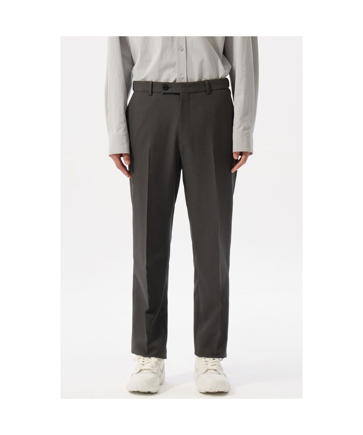 커스텀멜로우(CUSTOMELLOW) Grey Slim Fit Setup Pants CWPAM25402GYD