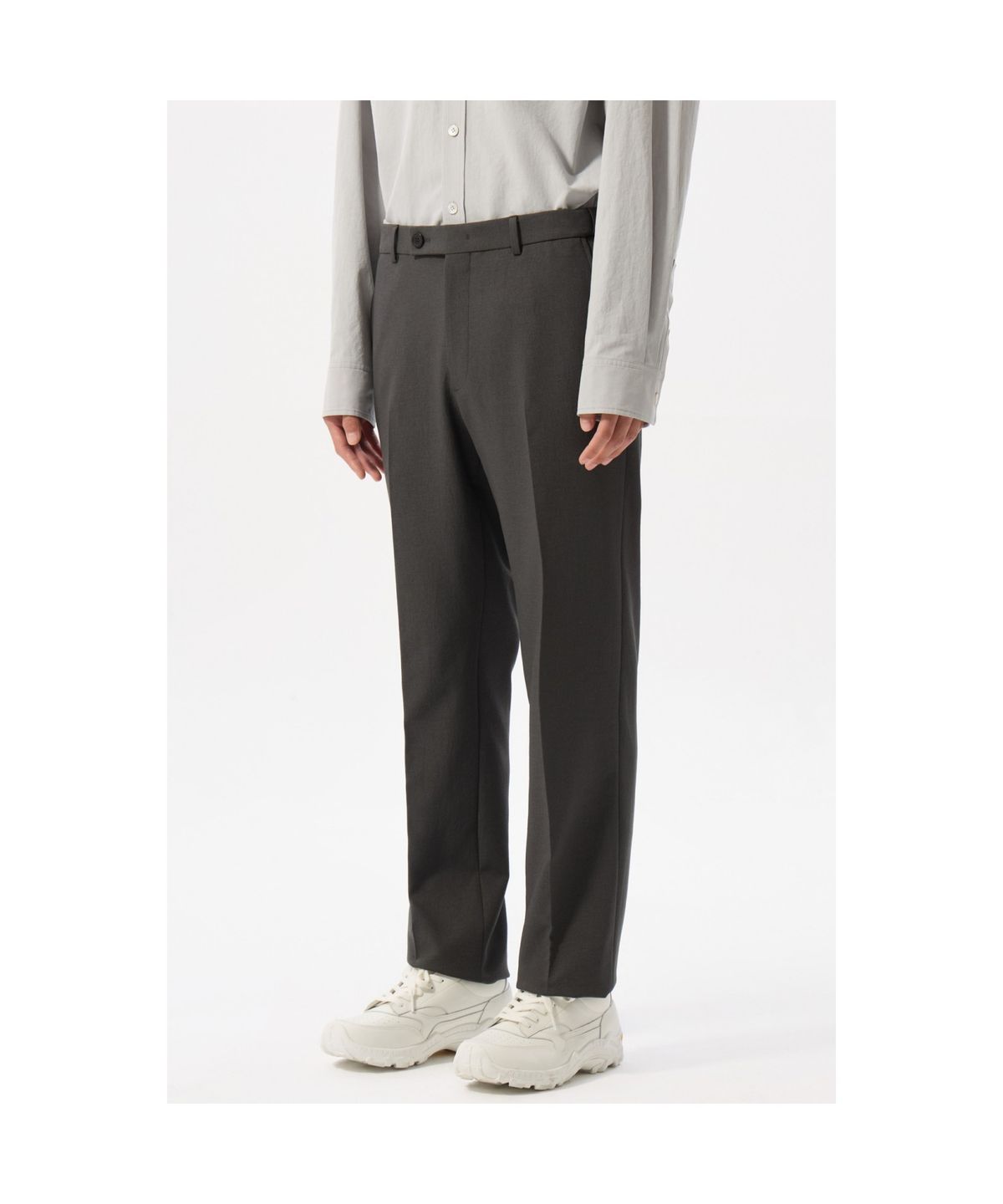 커스텀멜로우(CUSTOMELLOW) Grey Slim Fit Setup Pants CWPAM25402GYD