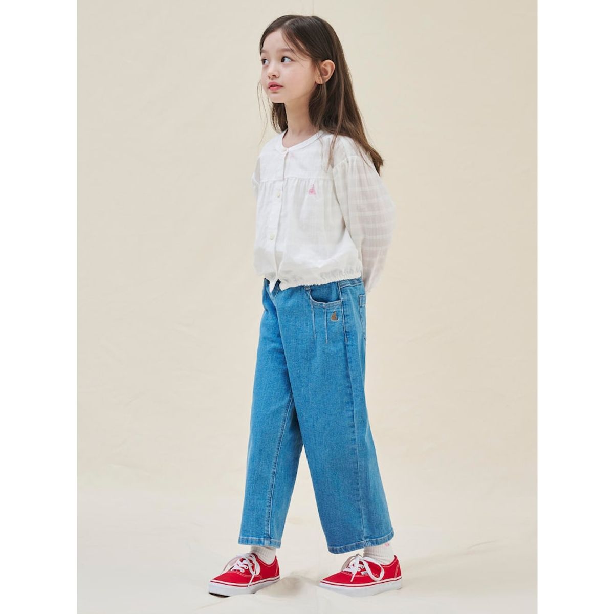 빈폴 키즈(BEANPOLE KIDS) 셔링 포인트 블라우스  화이트 (BI5264G021)