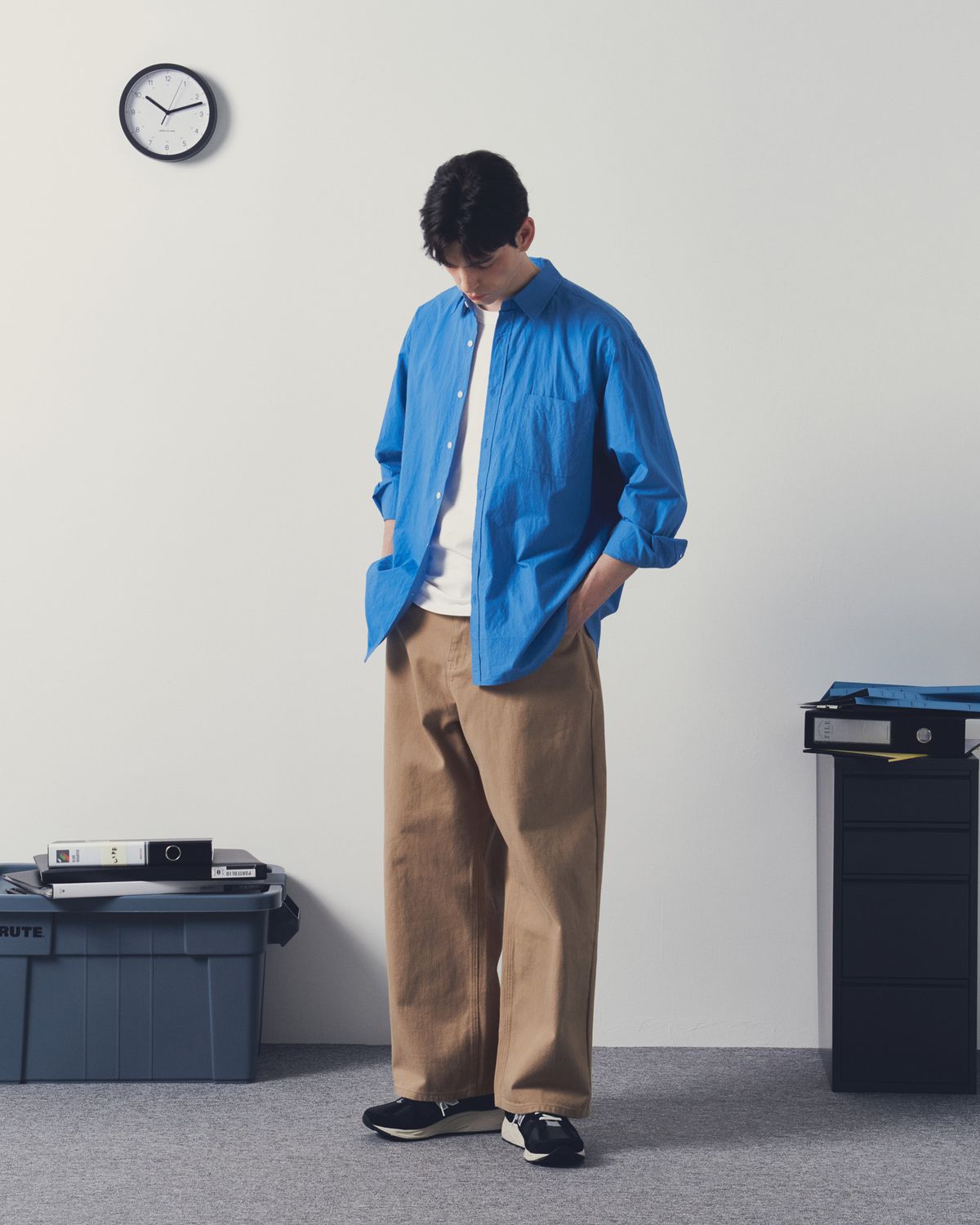 앤드어게인(ANDAGAIN) 컴포트 페이퍼 셔츠 (블루