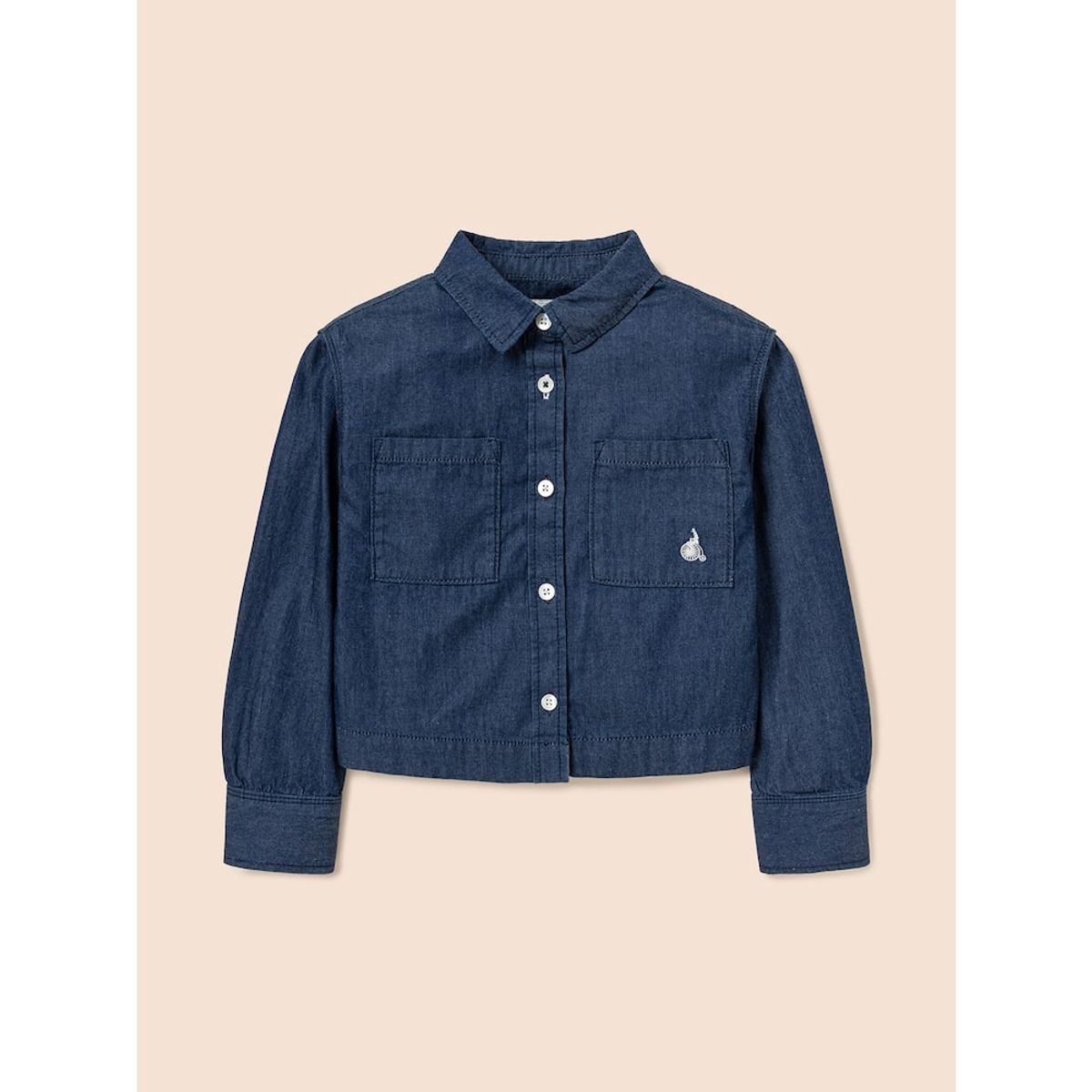 빈폴 키즈(BEANPOLE KIDS) 진청 여아 데님 크롭 셔츠  네이비 (BI5264G90R)