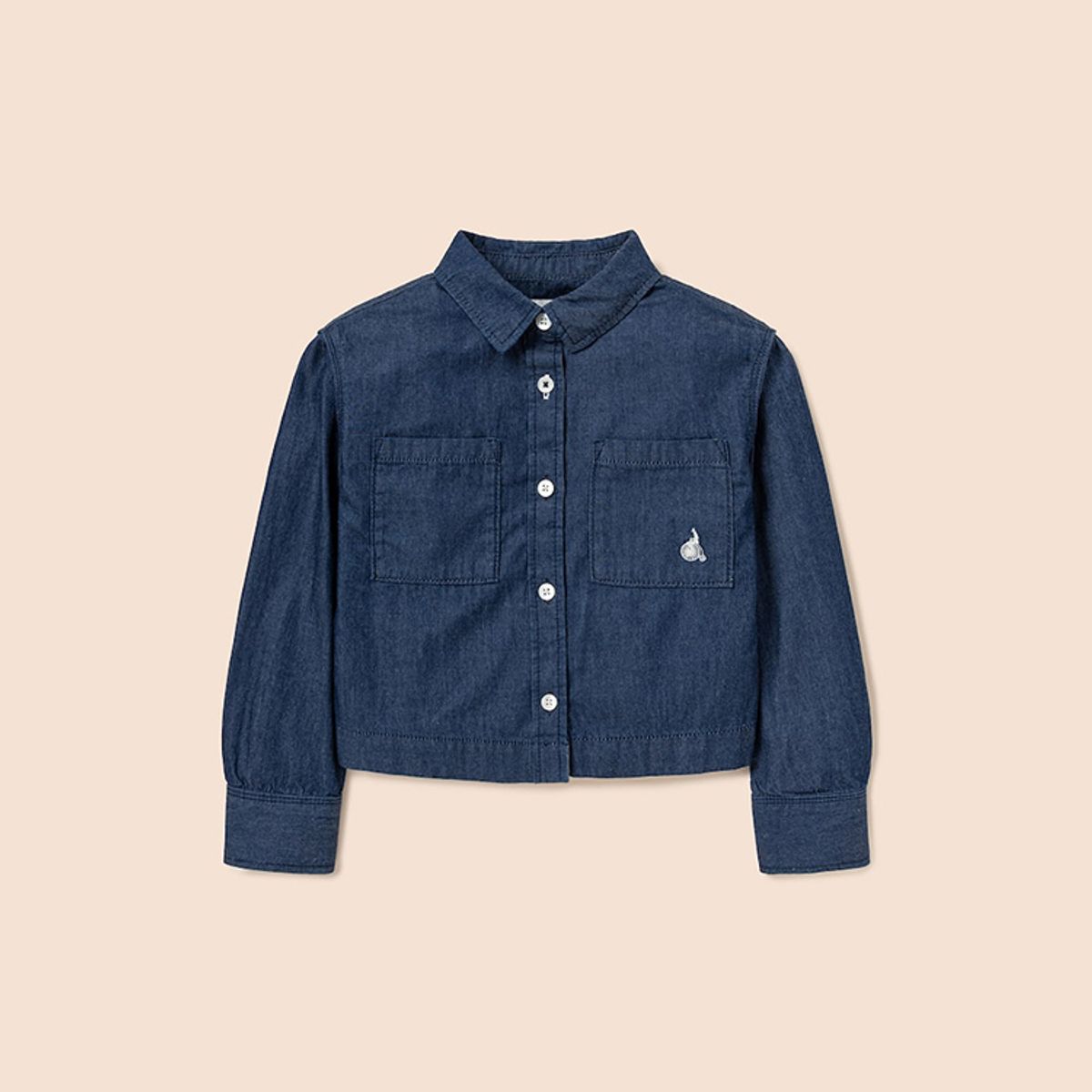 빈폴 키즈(BEANPOLE KIDS) 진청 여아 데님 크롭 셔츠  네이비 (BI5264G90R)