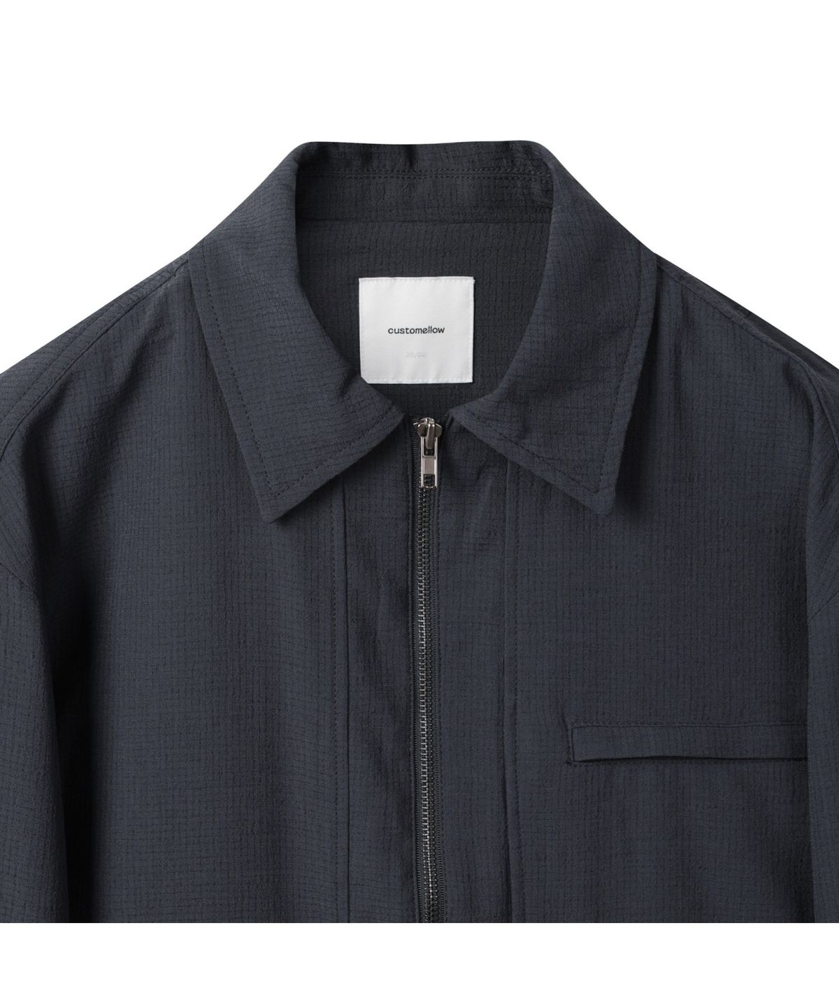 커스텀멜로우(CUSTOMELLOW) Black Texture Fabric Blouson C9UAM25211NYX