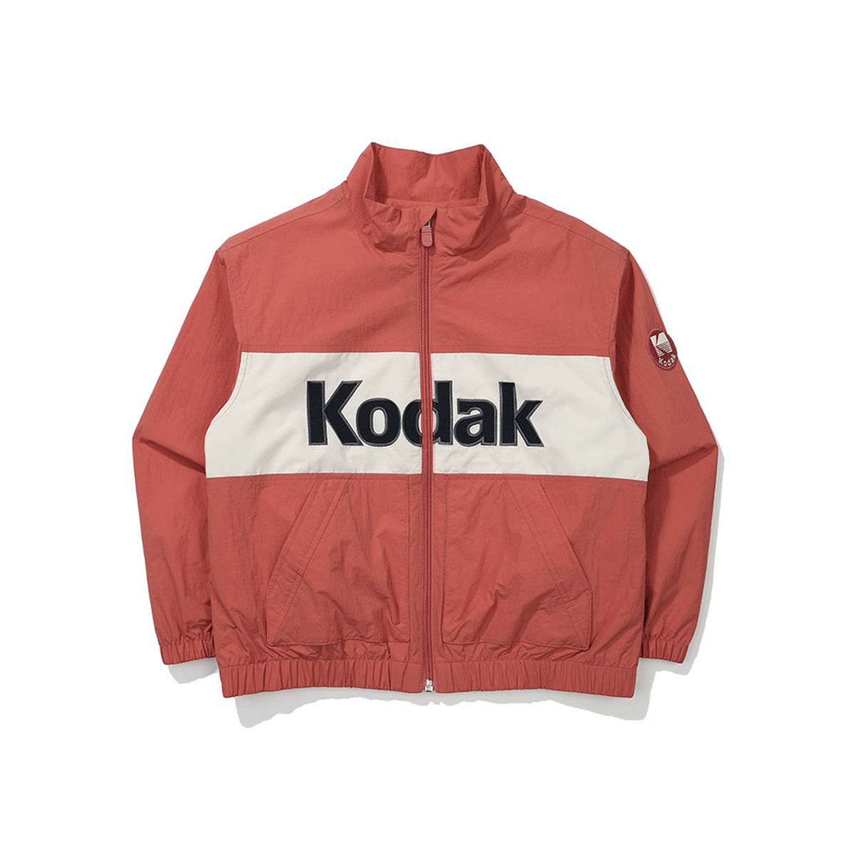 코닥 키즈(KODAK KIDS) 컬러블럭 우븐 빅로고 안감 자켓 키즈 ORANGE