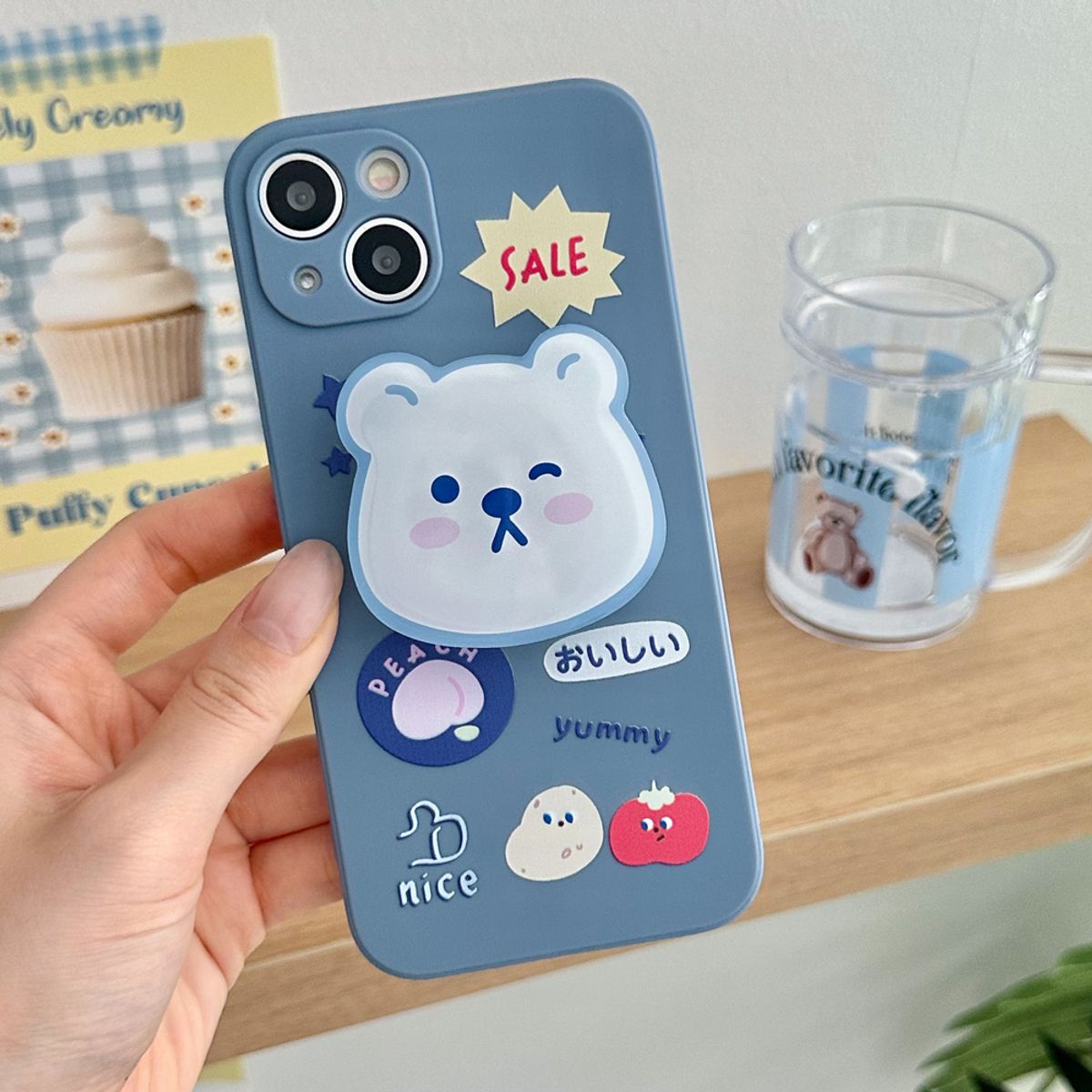 핫티몰(HOTTMALL) [젤리케이스+톡] 빼꼼 백곰 스마트톡 세트
