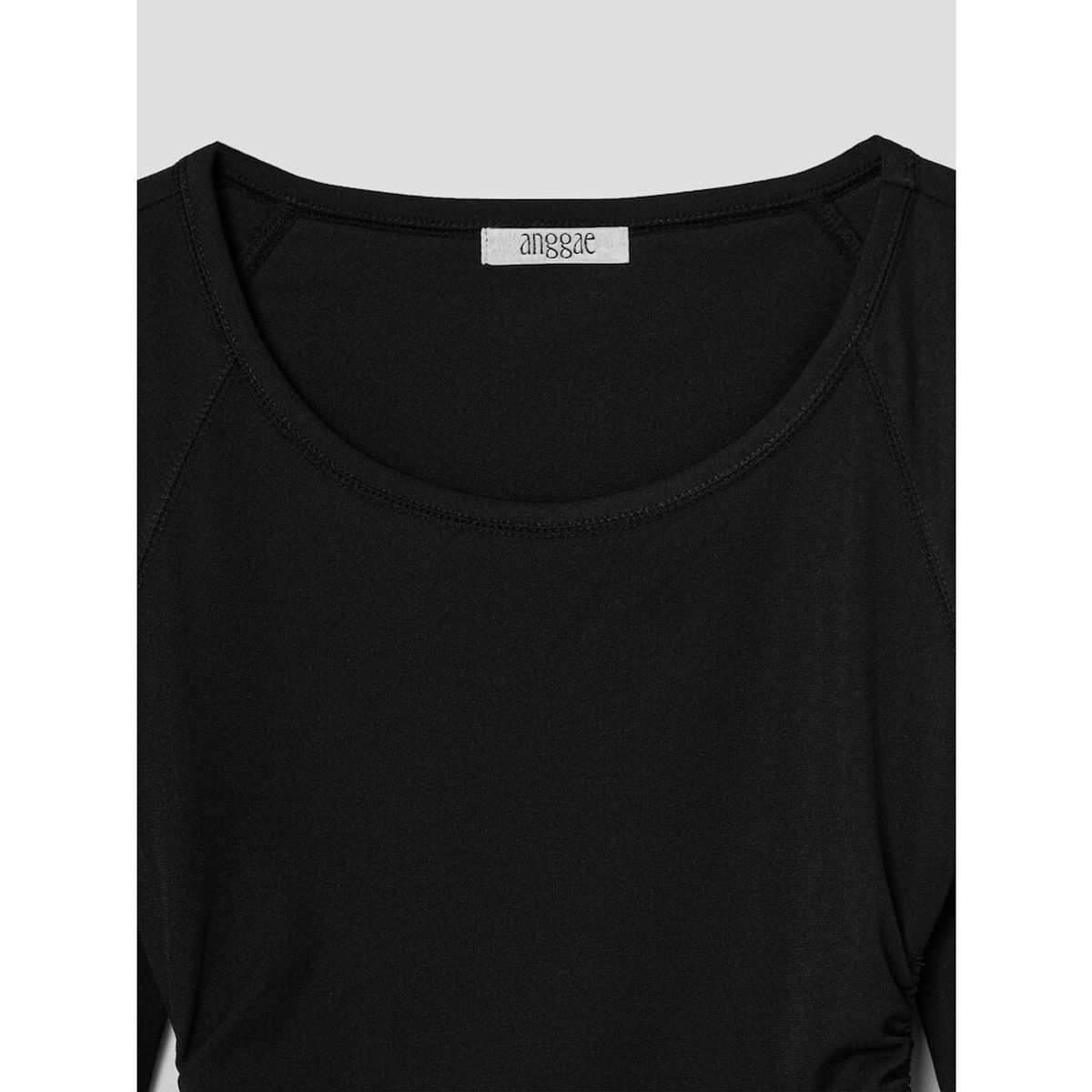앙개(ANGGAE) Balloon Jersey Top  Black