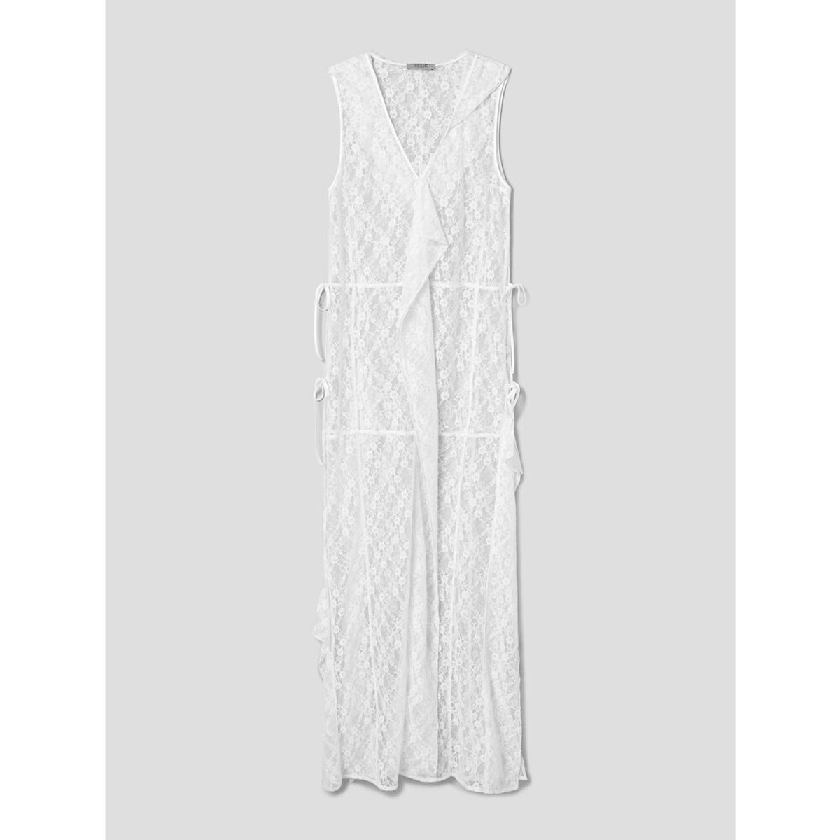 앙개(ANGGAE) Lace Hooded Layering Dress   White