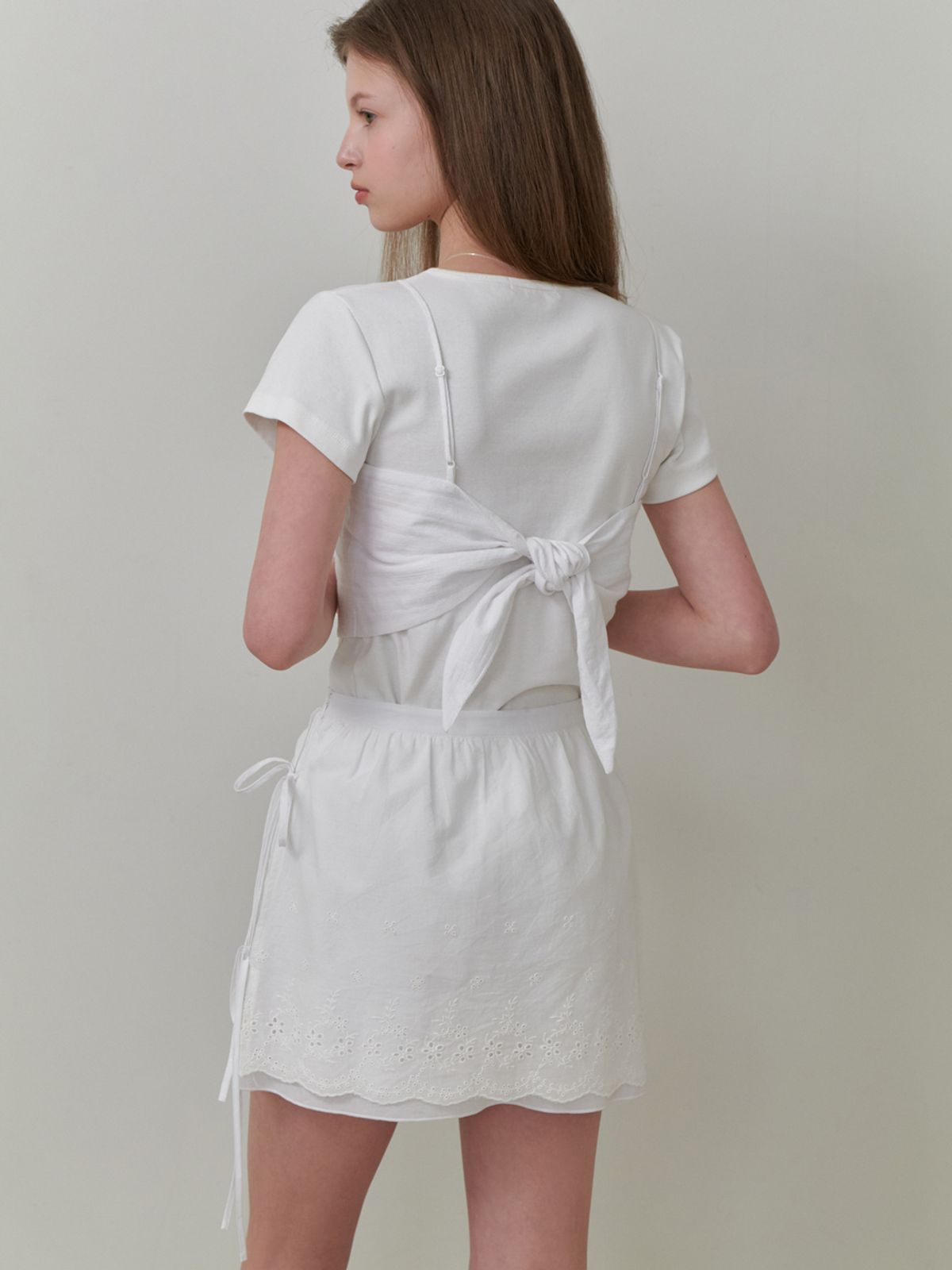 리엘(RE L) Rosetta scarf top (white)