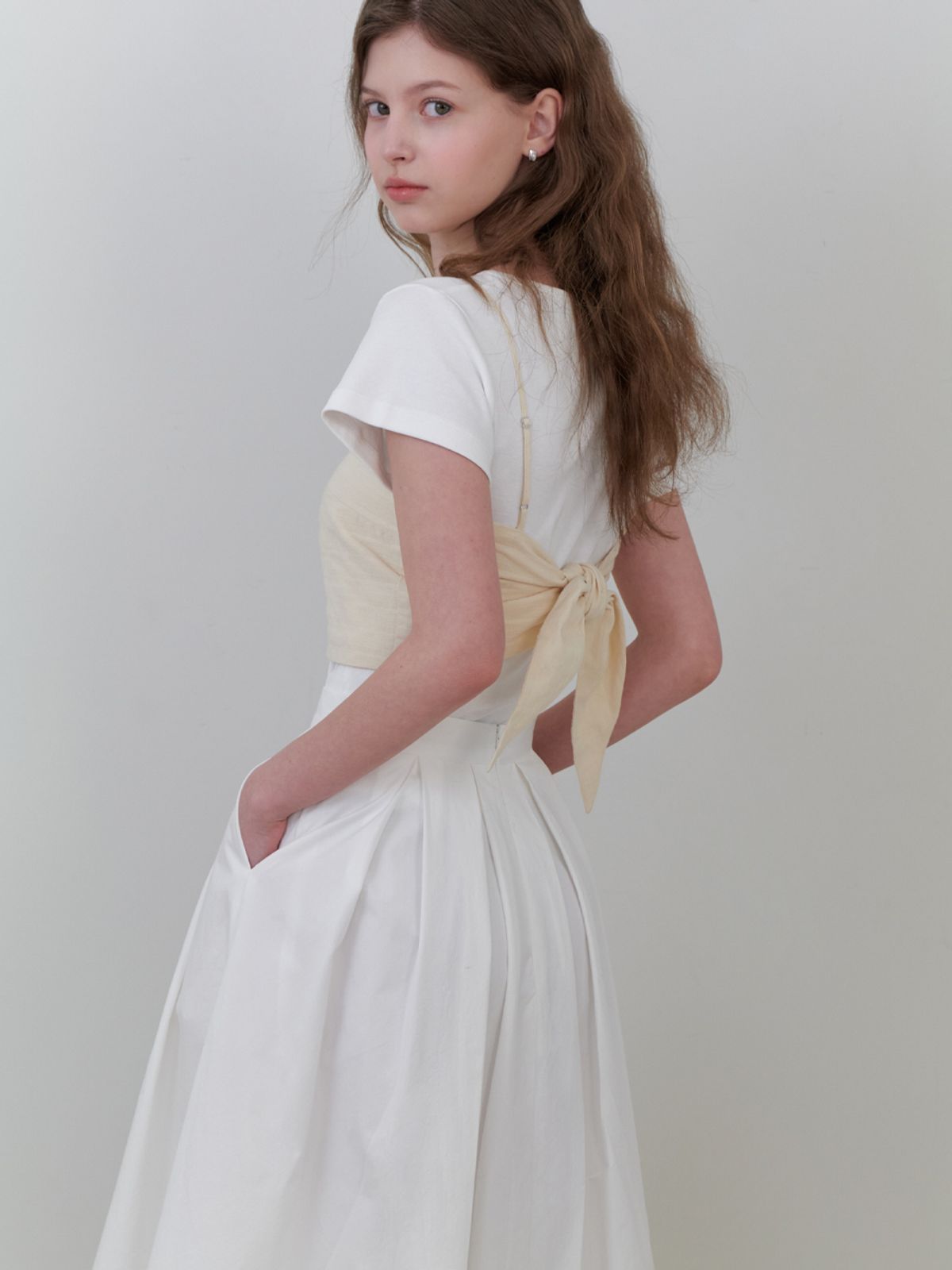 리엘(RE L) Rosetta scarf top (yellow)