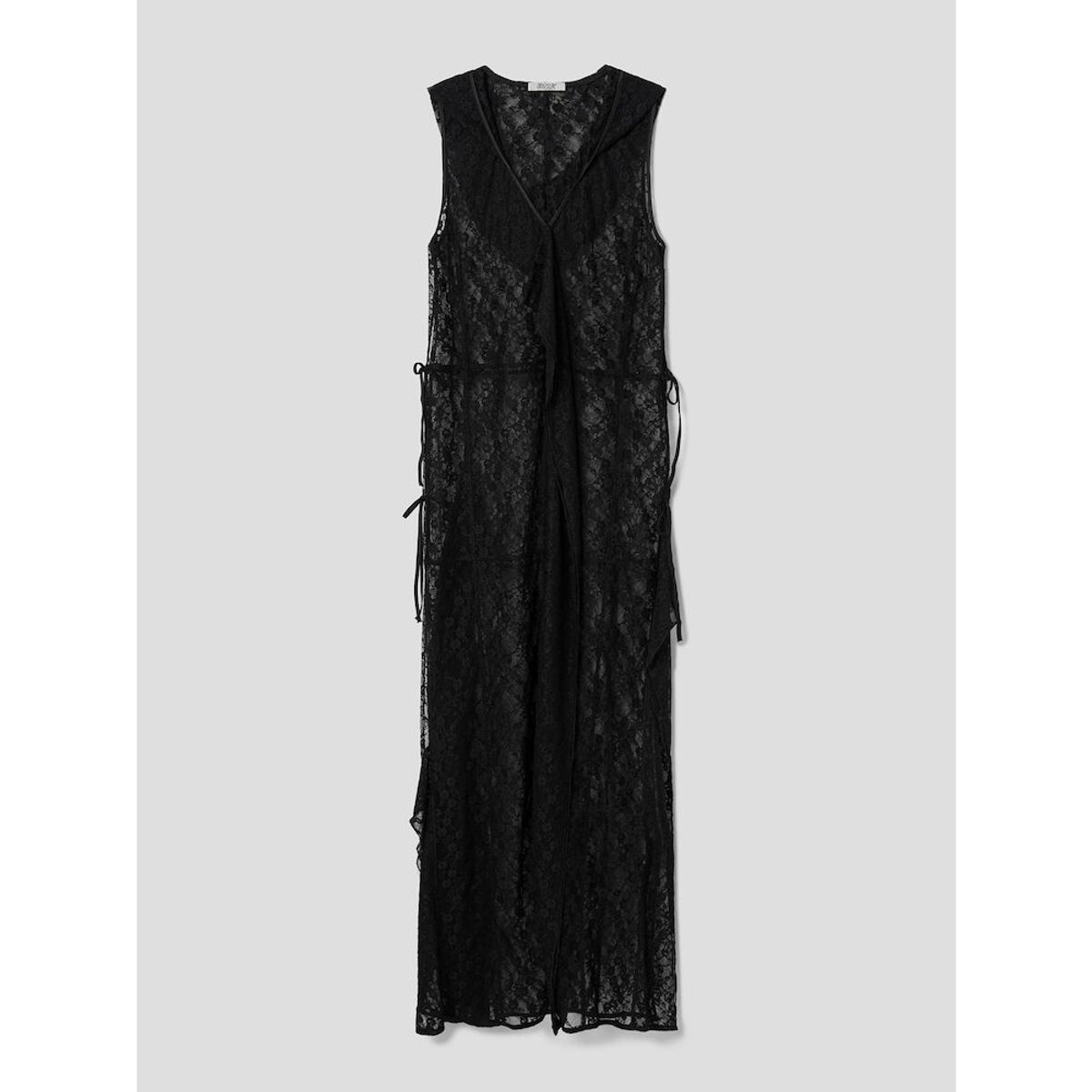 앙개(ANGGAE) Lace Hooded Layering Dress   Black