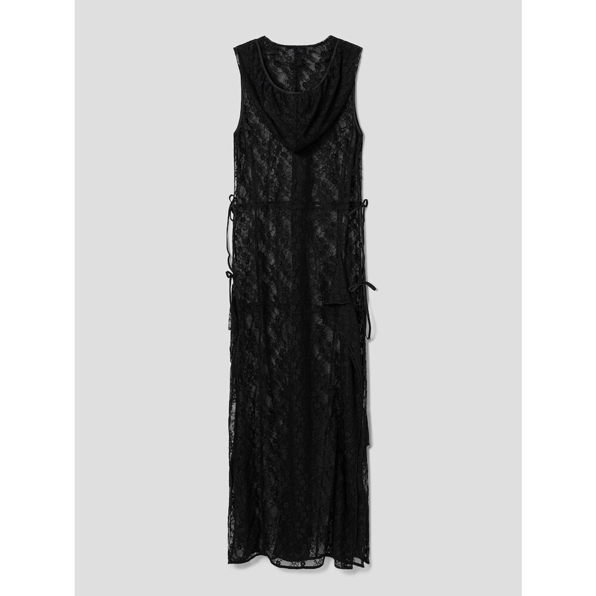 앙개(ANGGAE) Lace Hooded Layering Dress   Black
