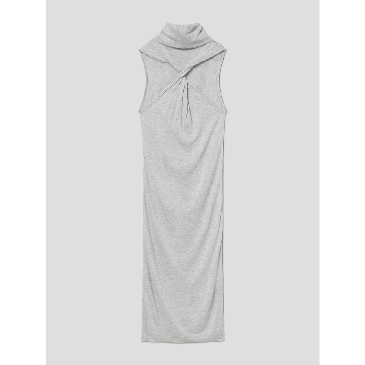 앙개(ANGGAE) Twisted Back Knit Dress  Grey