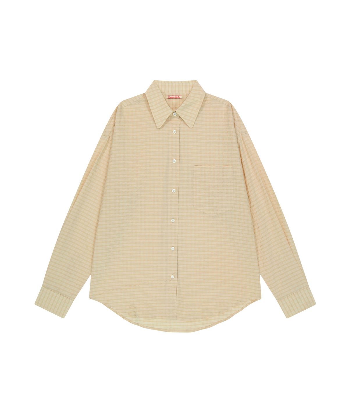 반원 아틀리에(VANONE ATELIER) A3513 링클 체크 셔츠_Sandy yellow