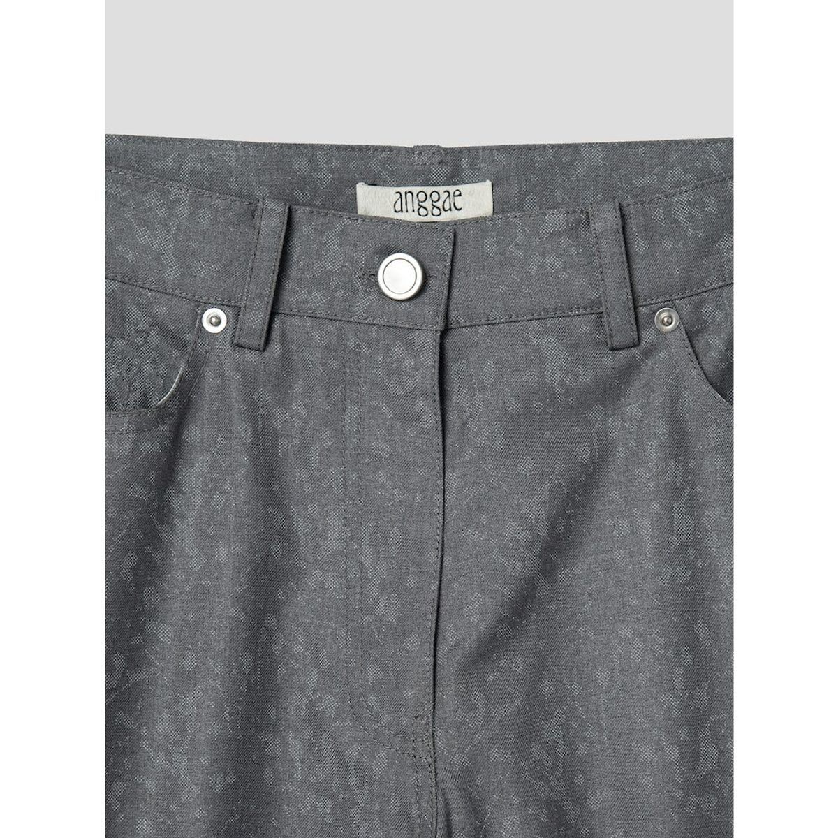 앙개(ANGGAE) Flocky Pattern Pants  Grey