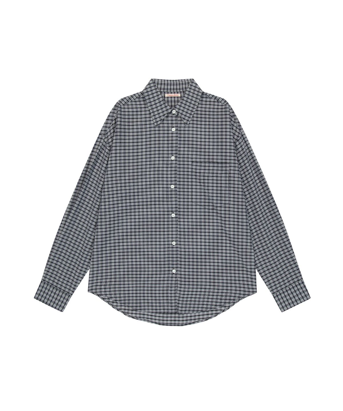 반원 아틀리에(VANONE ATELIER) A3513 링클 체크 셔츠_Midnight black