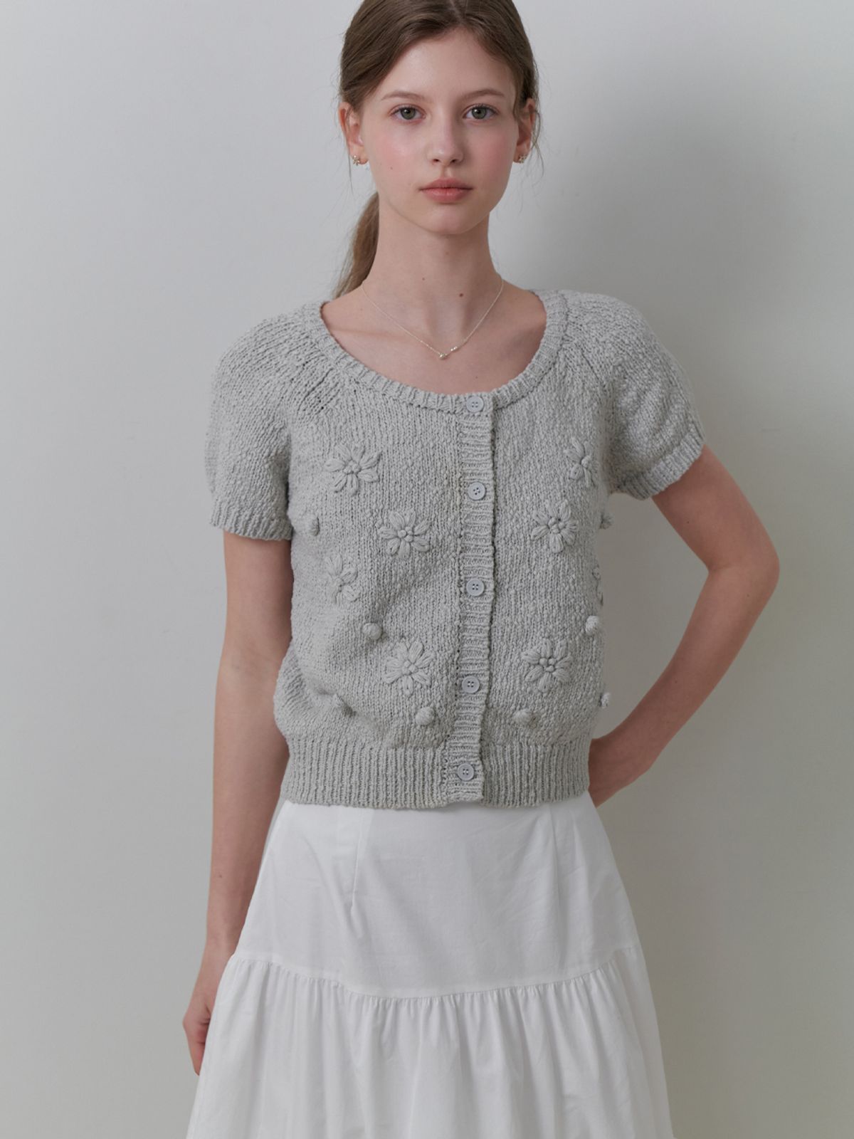 리엘(RE L) Suzan half cardigan (mint)