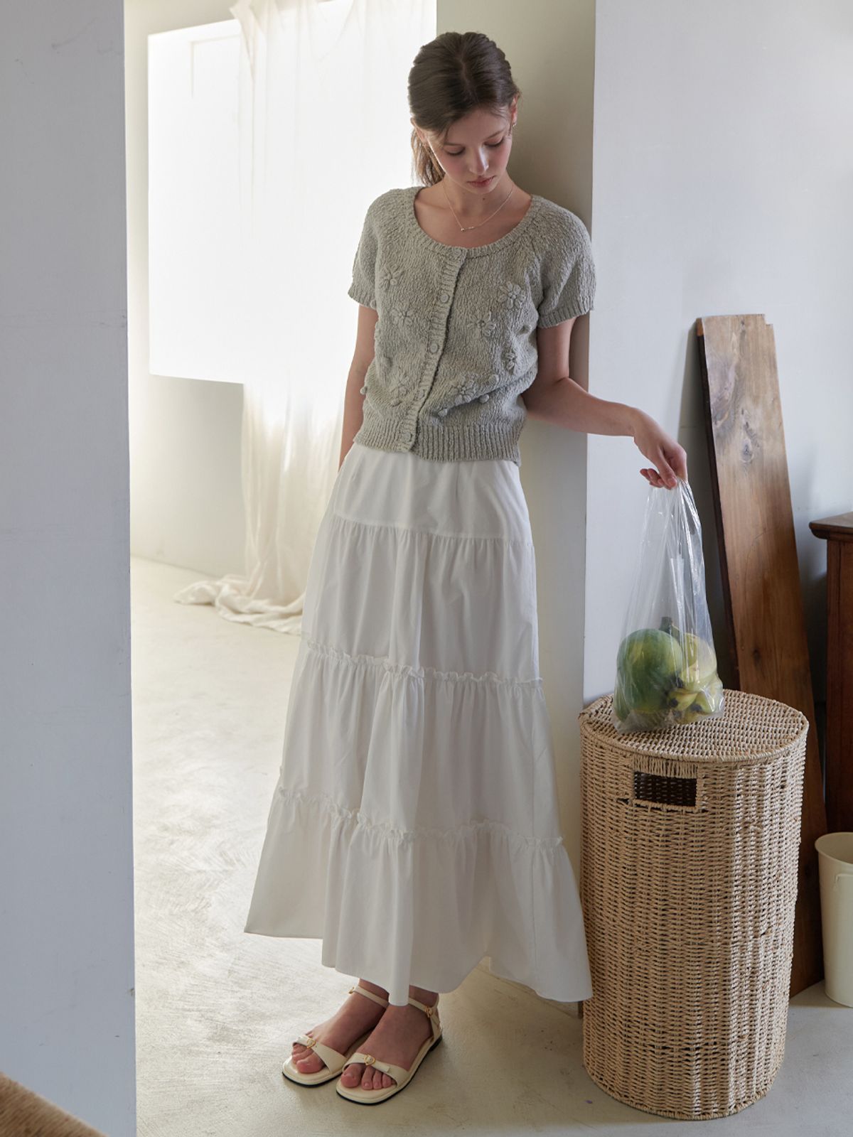 리엘(RE L) Suzan half cardigan (mint)