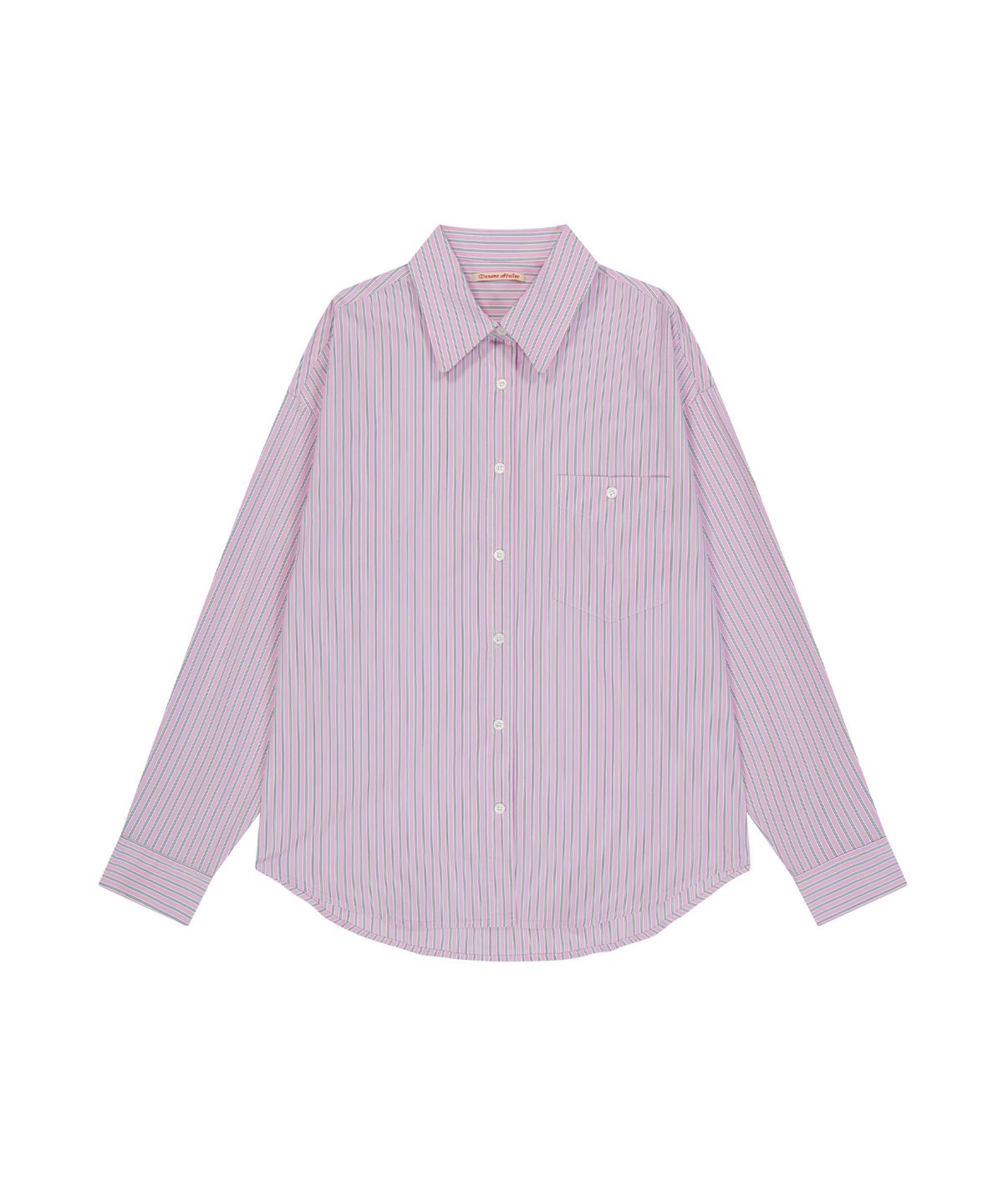 반원 아틀리에(VANONE ATELIER) A3514 멀티 스트라이프 셔츠_Blossom pink