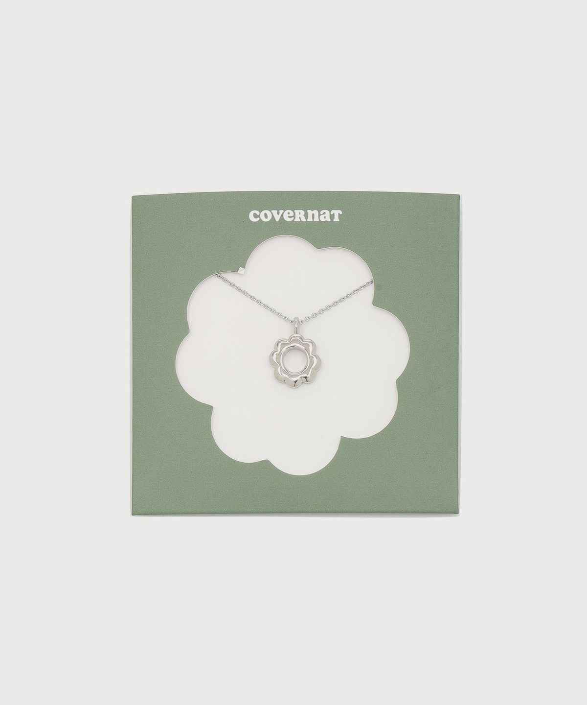 커버낫 우먼(COVERNAT WOMAN) 클로버하트 플랫 목걸이 Silver