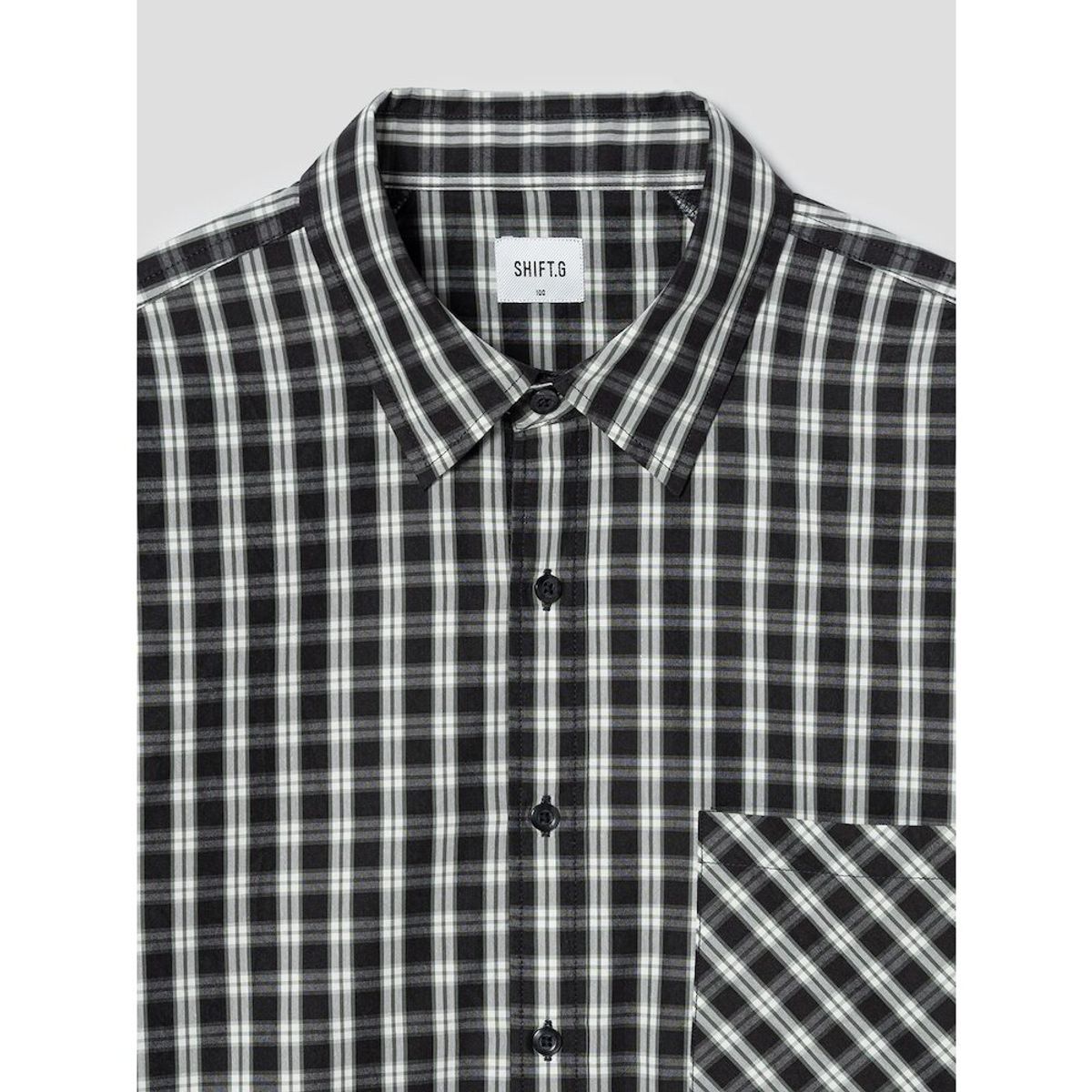 시프트지(SHIFT.G) Check Cloud Shirts  Black