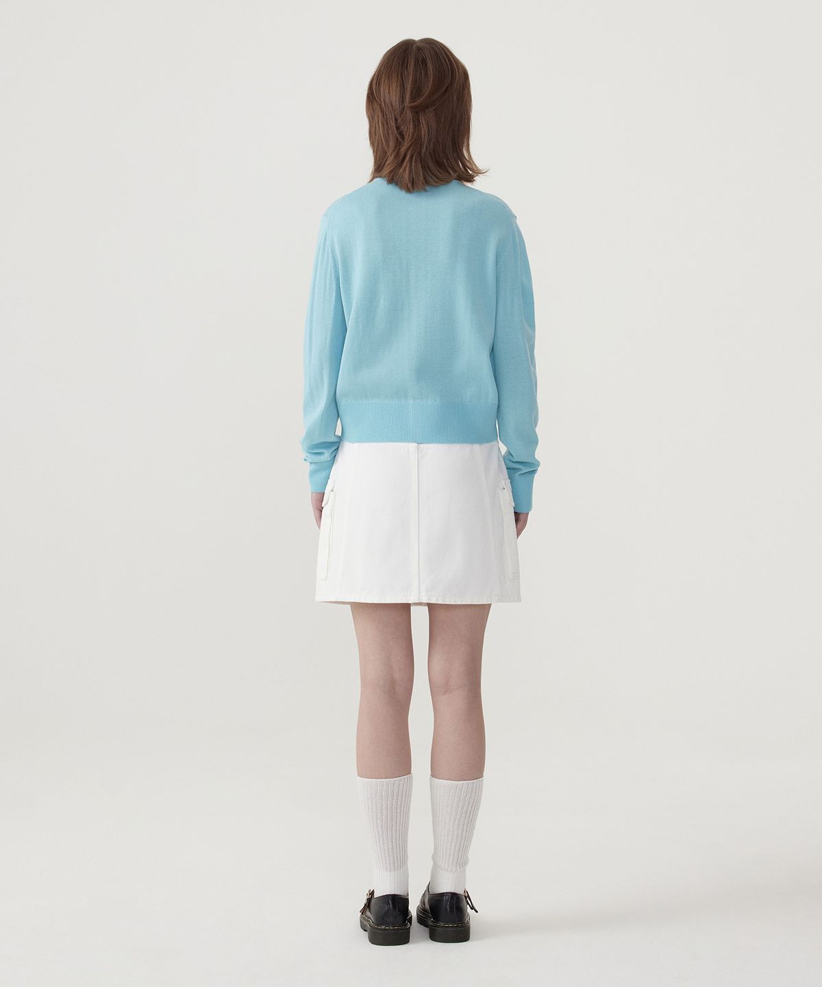 커버낫 우먼(COVERNAT WOMAN) 우먼 카고 데님 미니 스커트 White