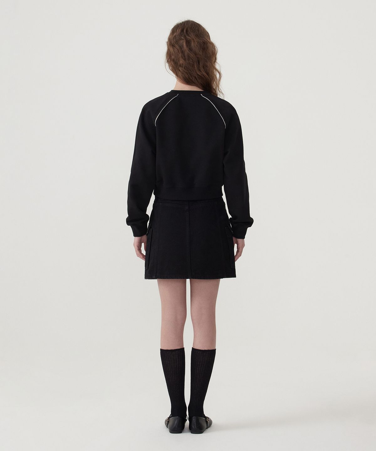 커버낫 우먼(COVERNAT WOMAN) 우먼 카고 데님 미니 스커트 Black