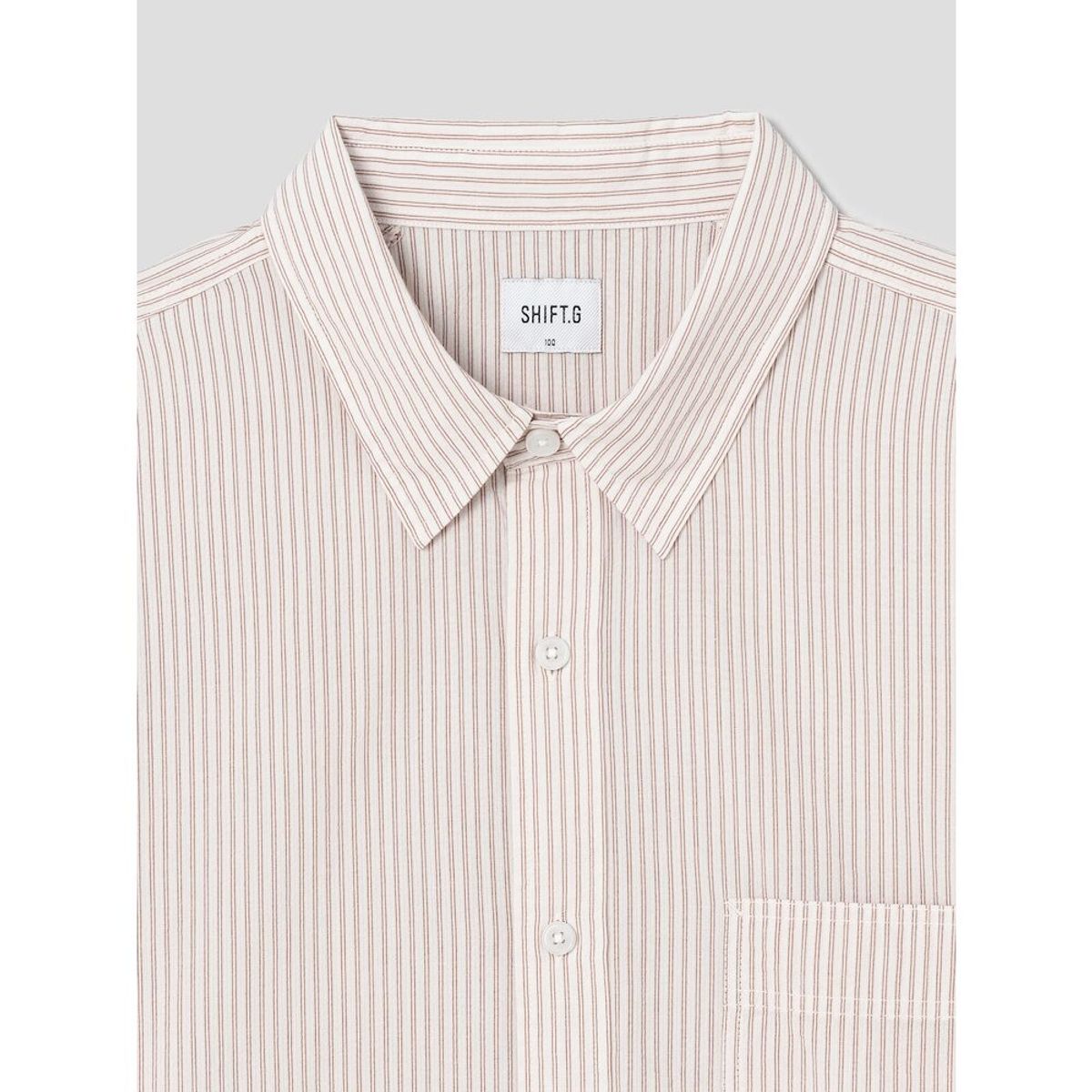 시프트지(SHIFT.G) Stripe Cloud Shirts  Beige