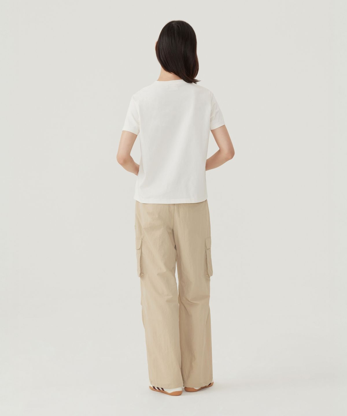 커버낫 우먼(COVERNAT WOMAN) [2PACK] 우먼 쿨코튼 에센셜 티셔츠 오트밀+블랙