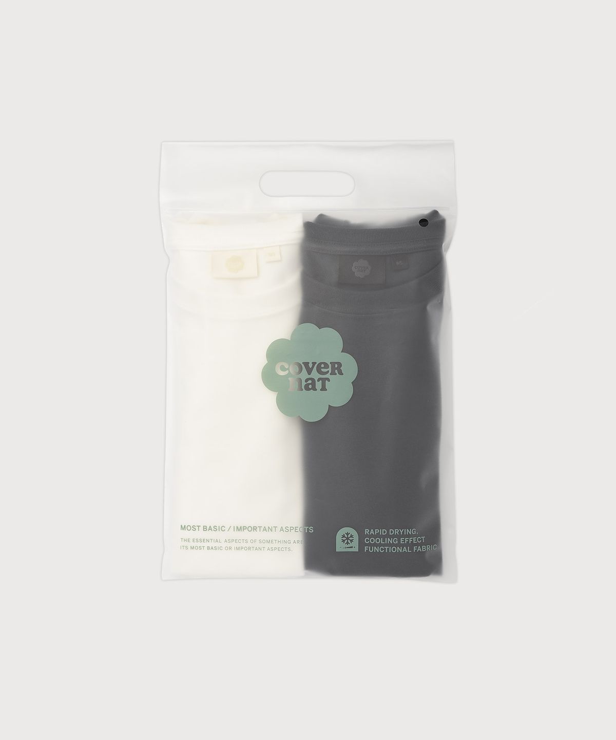 커버낫 우먼(COVERNAT WOMAN) [2PACK] 우먼 쿨 코튼 에센셜 티셔츠 Dark Navy+White