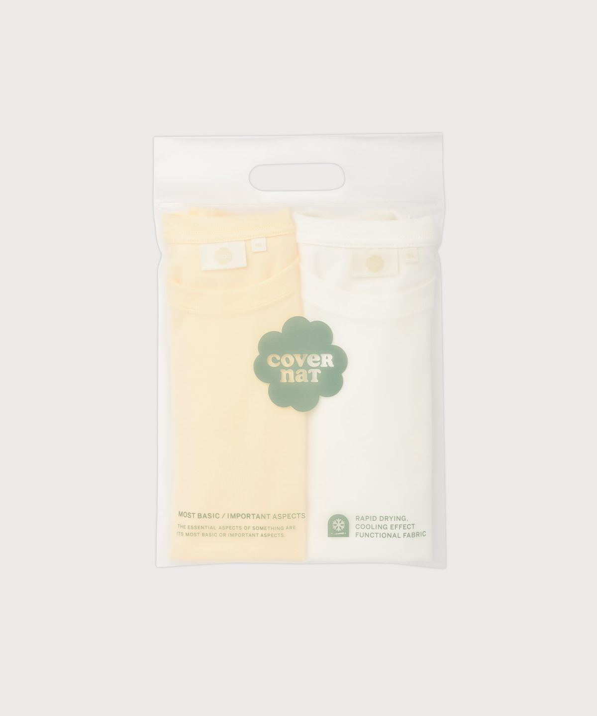 커버낫 우먼(COVERNAT WOMAN) [2PACK] 우먼 쿨 코튼 에센셜 티셔츠 버터+화이트